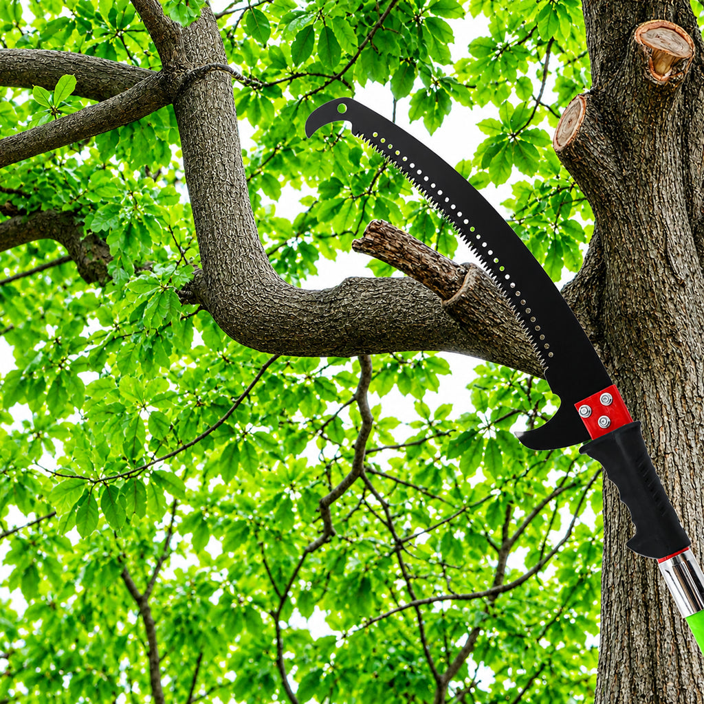 Modular Telescopic Garden Branch Hand Saw with Hook and Two Blades 1-8m