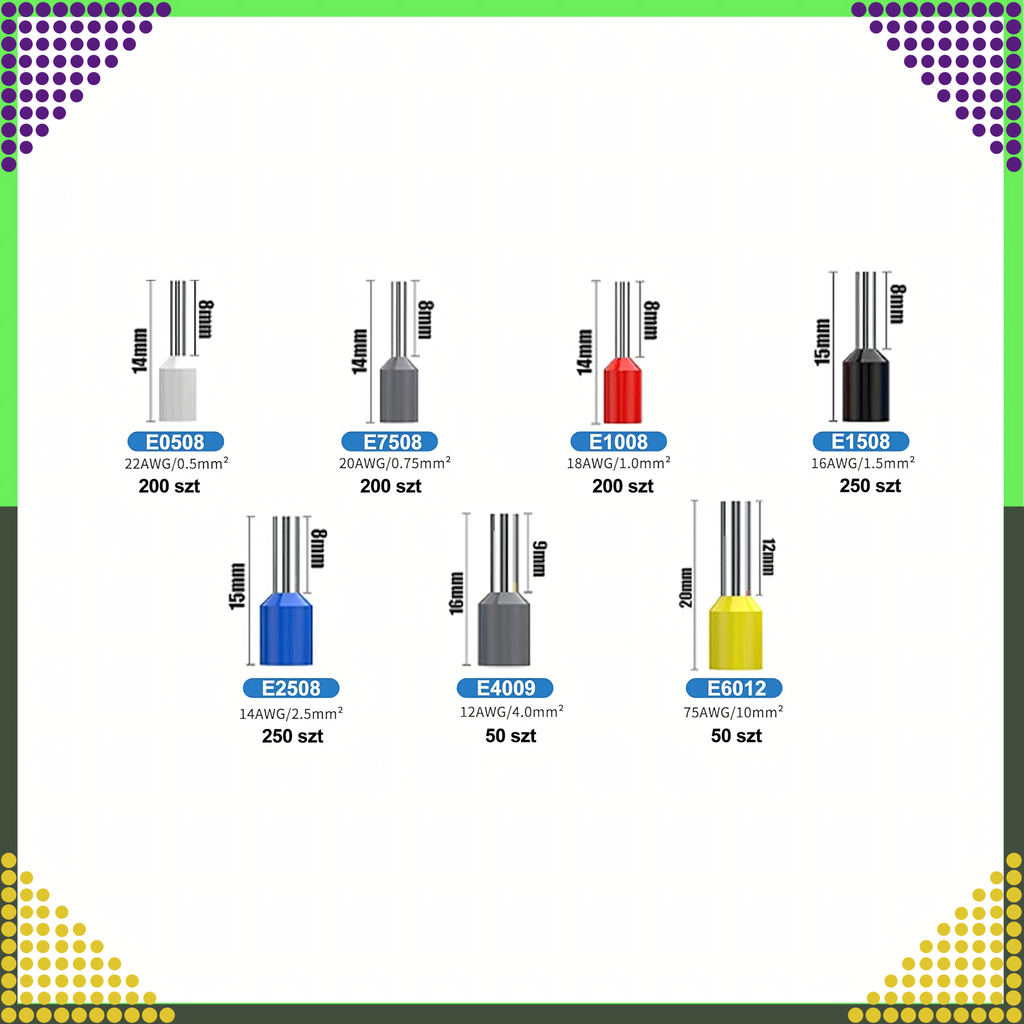 Isolatsiooniga kaablikingad 1200 tk värvides