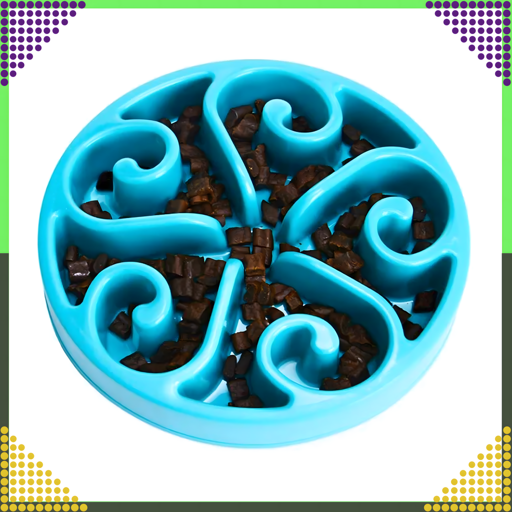 Toidu aeglustav kauss koerale, kassile ja teistele loomadele, suur, vaheseintega