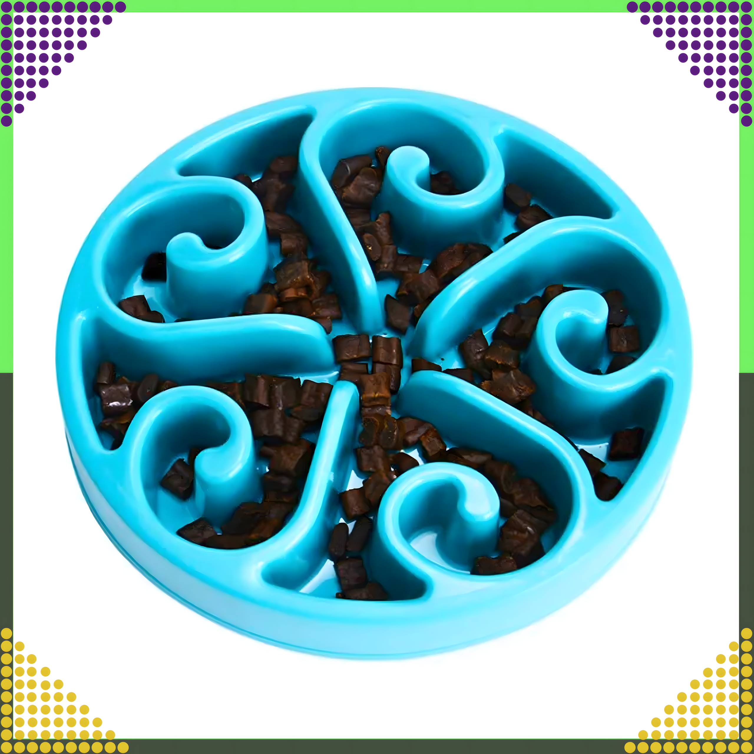 Toidu aeglustav kauss koerale, kassile ja teistele loomadele, suur, vaheseintega