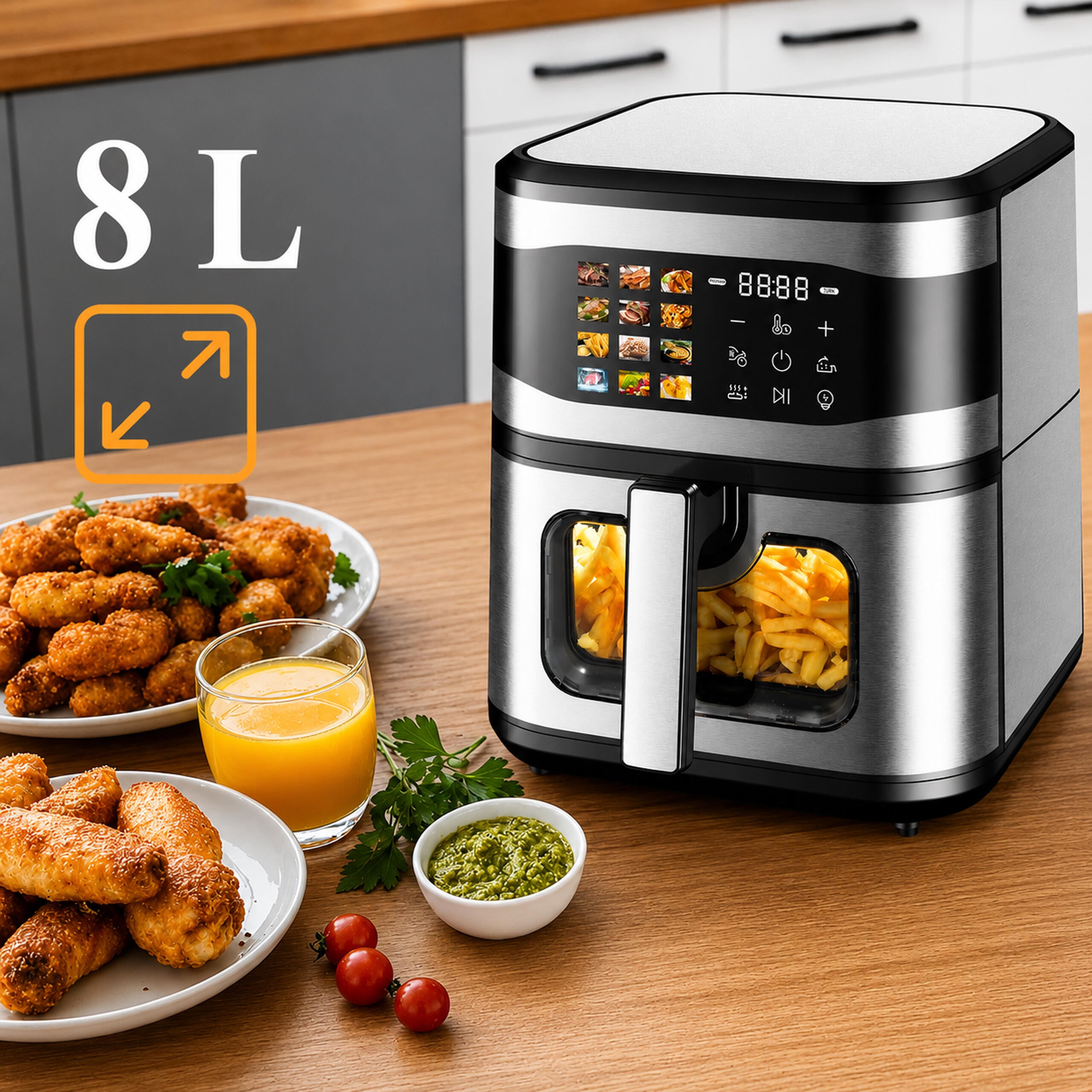 30x Air Fryer 8L 1700W with 12 Cooking Programs