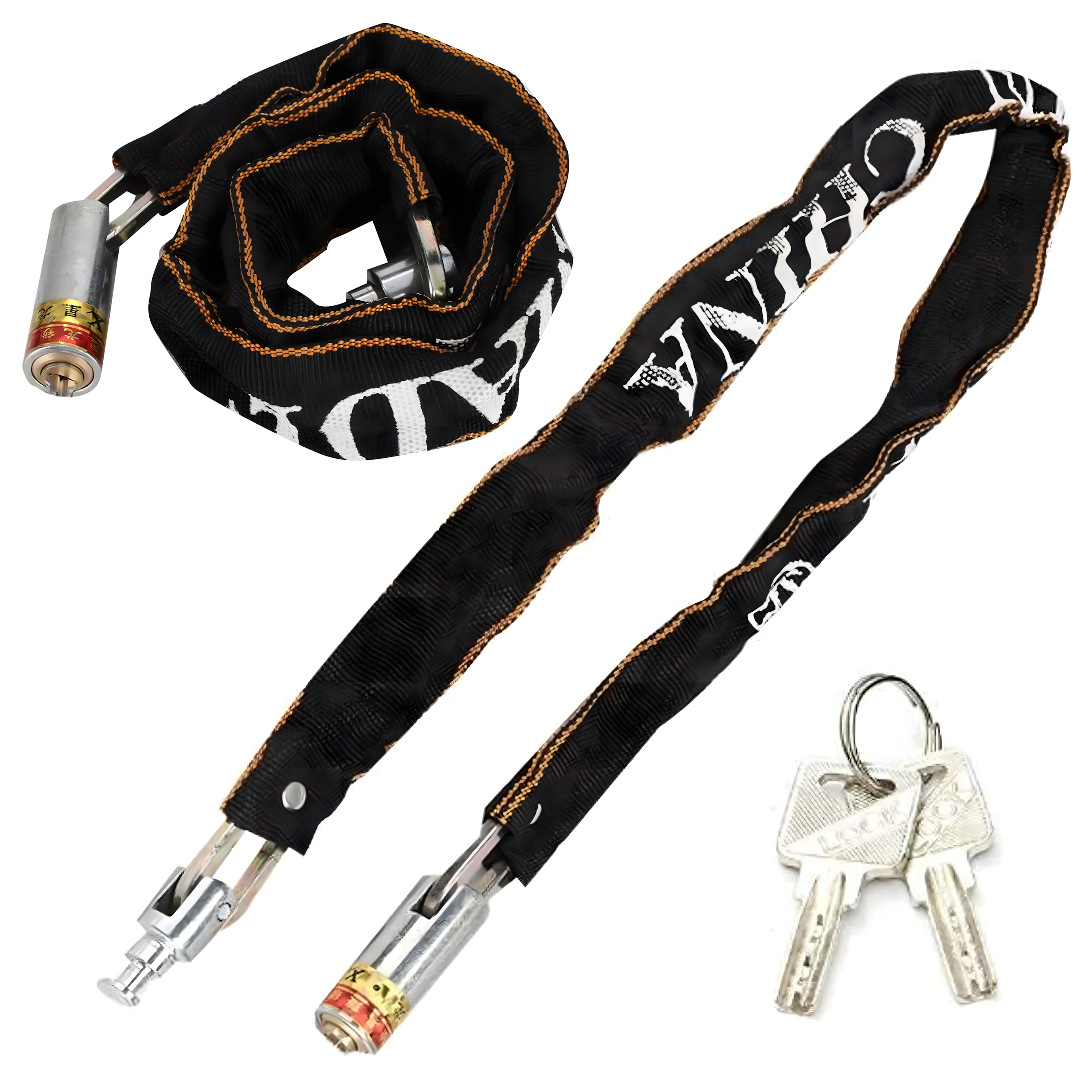 Lukustusklamber jalgratta ja mootorratta turvalisuseks, 2 x võti, tugev, 125cm