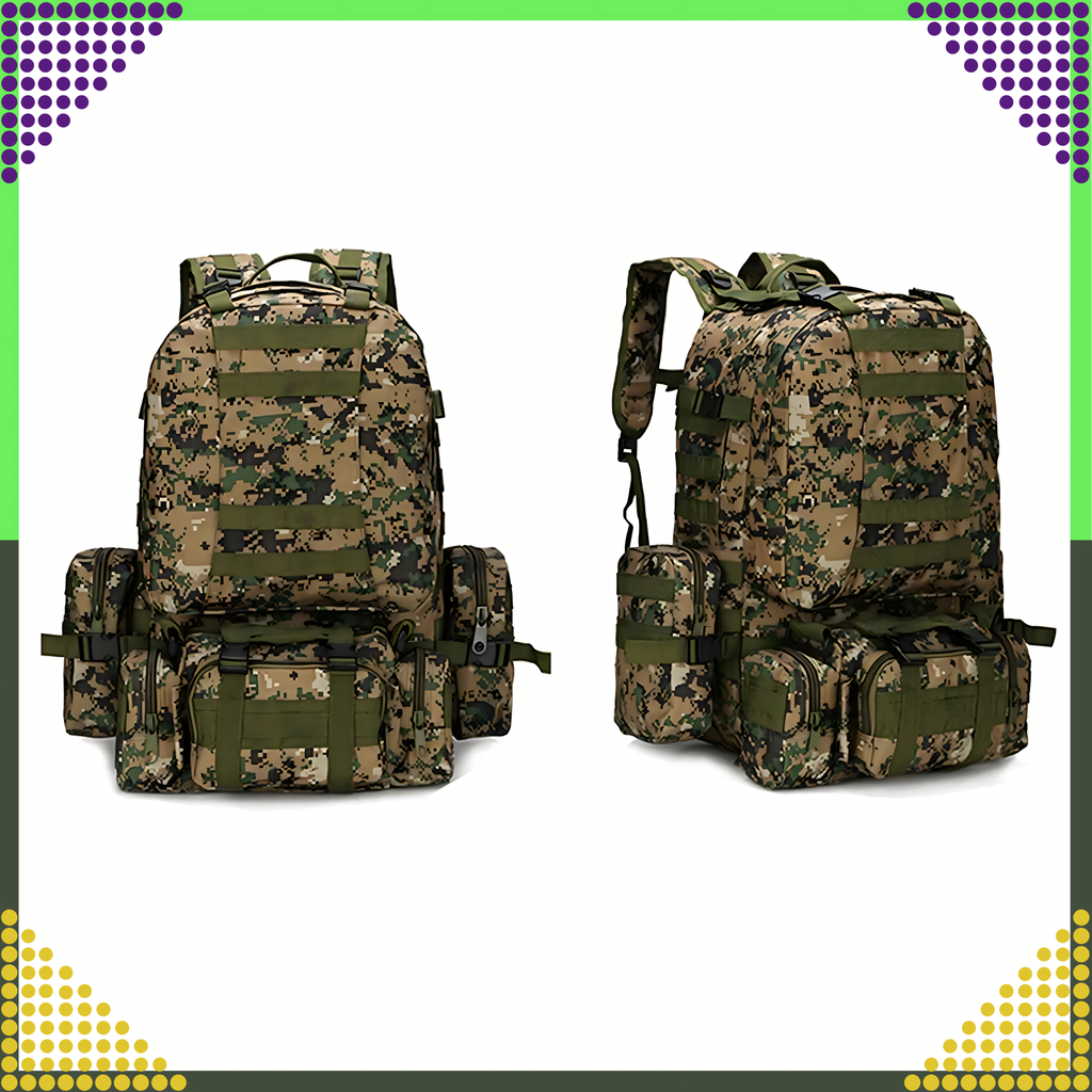 Tactical Military Travel Backpack 4-in-1 Survival 50L