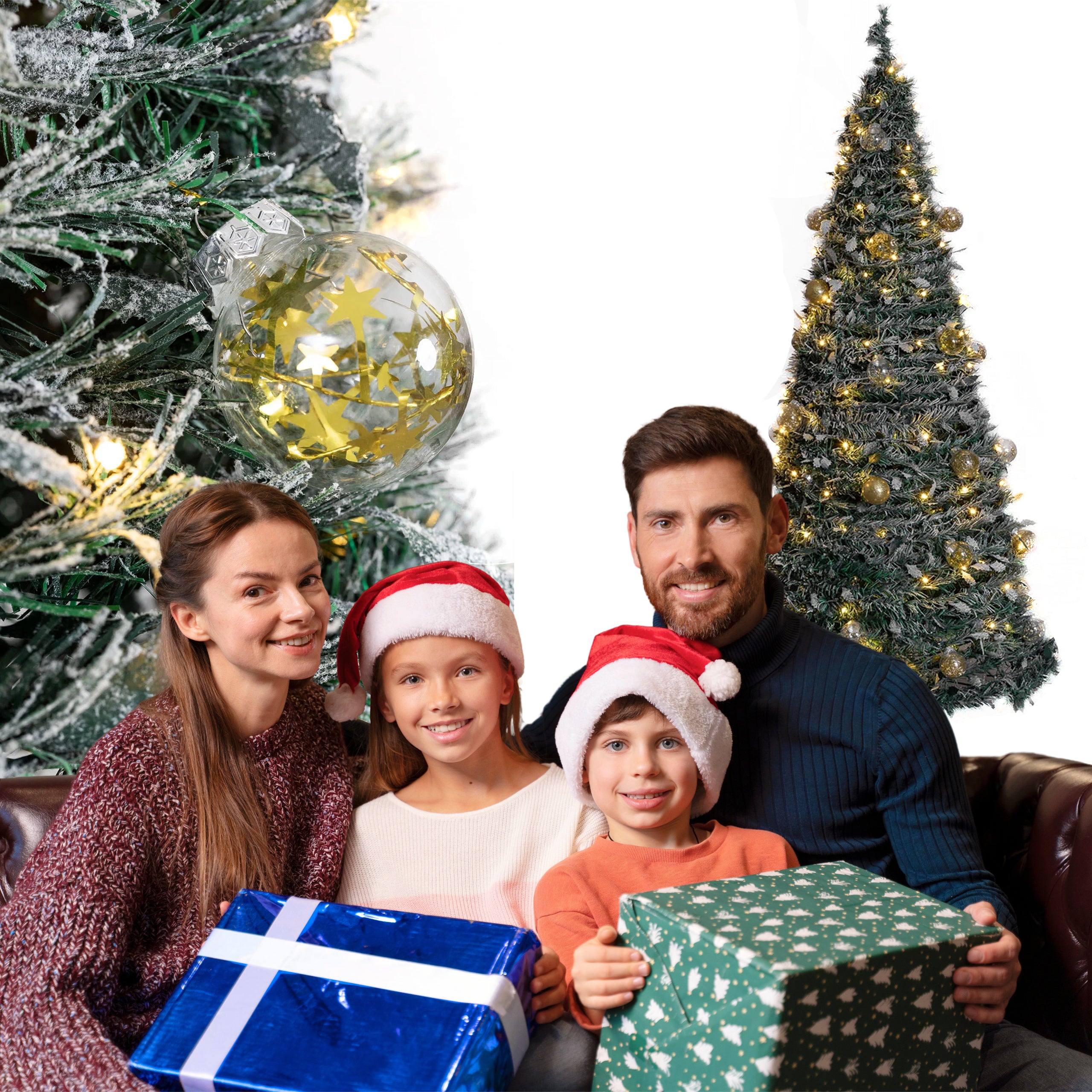 Jõulupuu, kaunistatud, dekoratiivne, valmis, kokkupandav, 180 cm, tulede ja kuulikestega