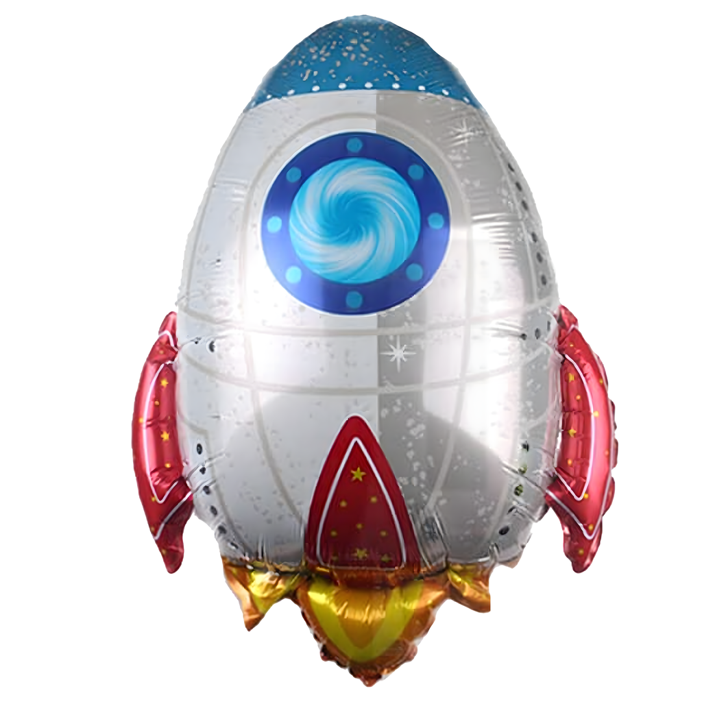 Fooliumõhupallide komplekt sünnipäevaks, kosmose rakett, 5 tk