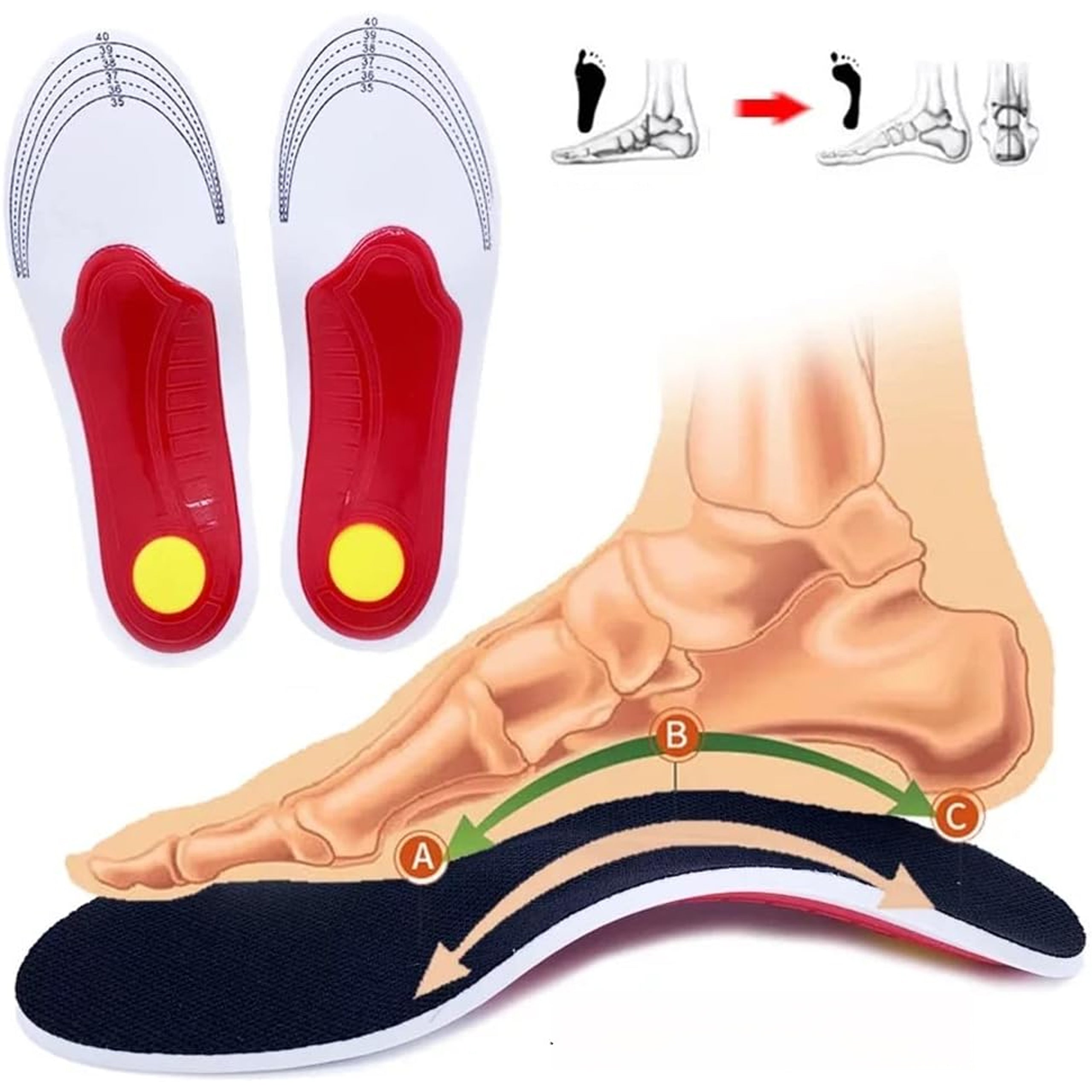 Eva ortopeedilised jalatsisisetallad lampjalgsuse ja supinatsiooni vastu 35-40