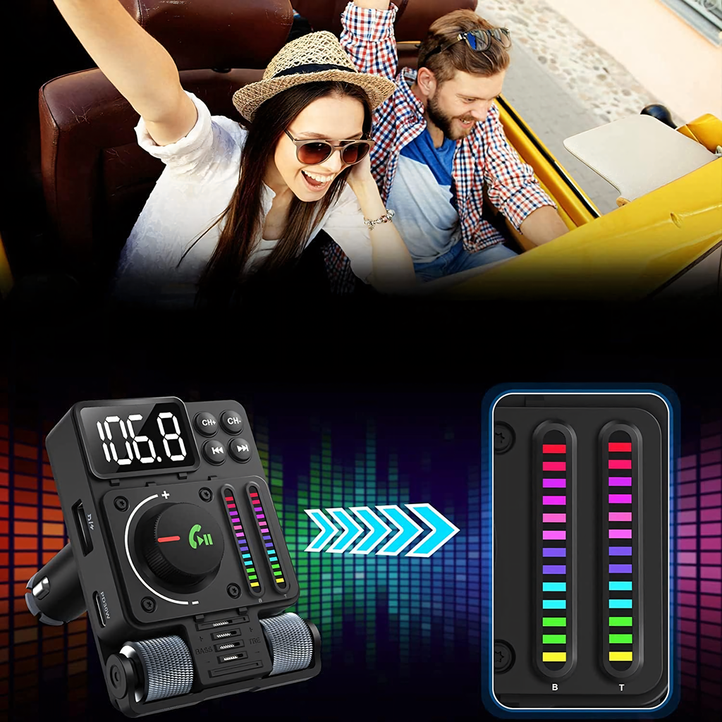 Auto FM-raadio saatja Bluetooth 5.3 PD 30W laadija