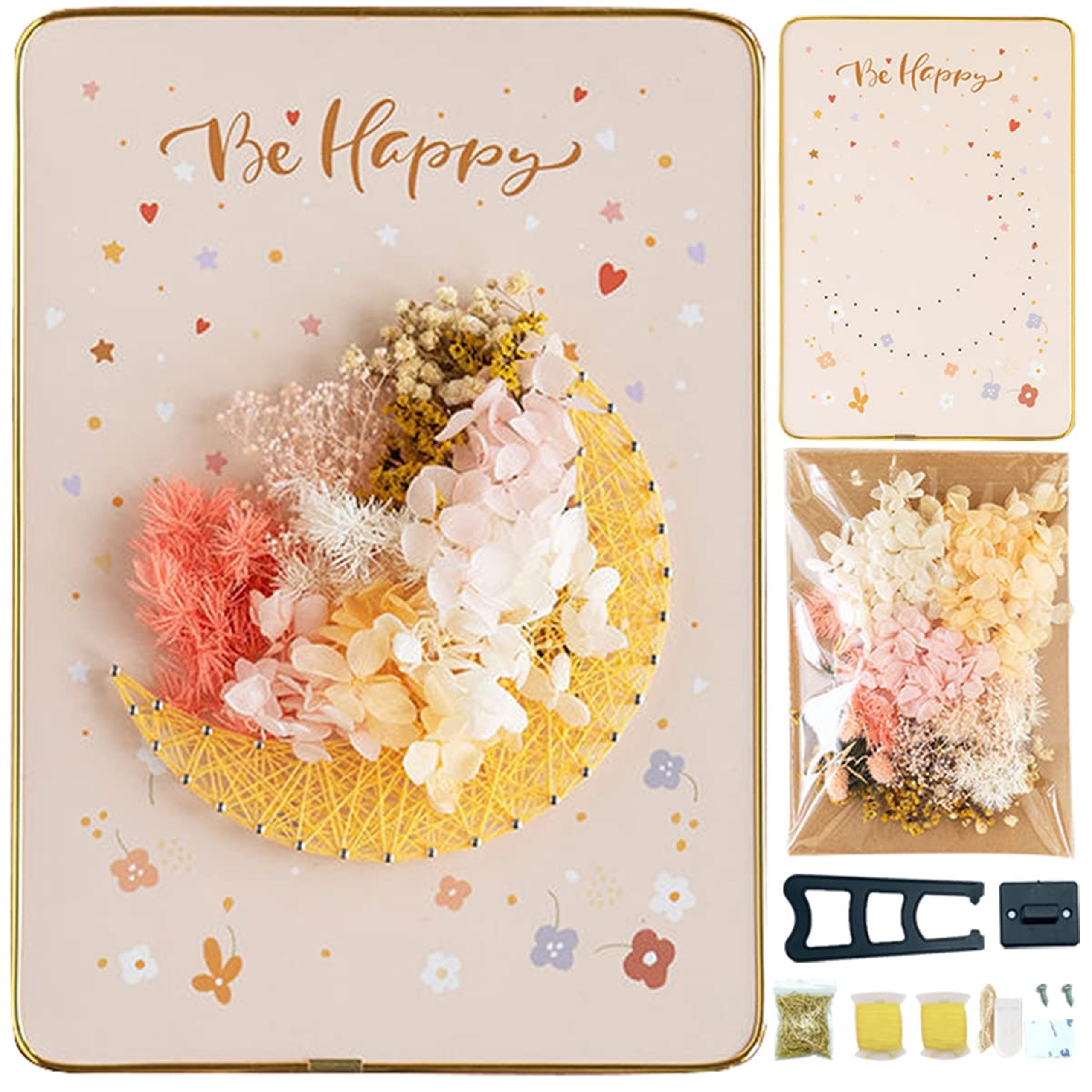 Loominguline komplekt niidikunsti, Interroad tikkimise ja LED-pildiga raamitud 21x30 cm