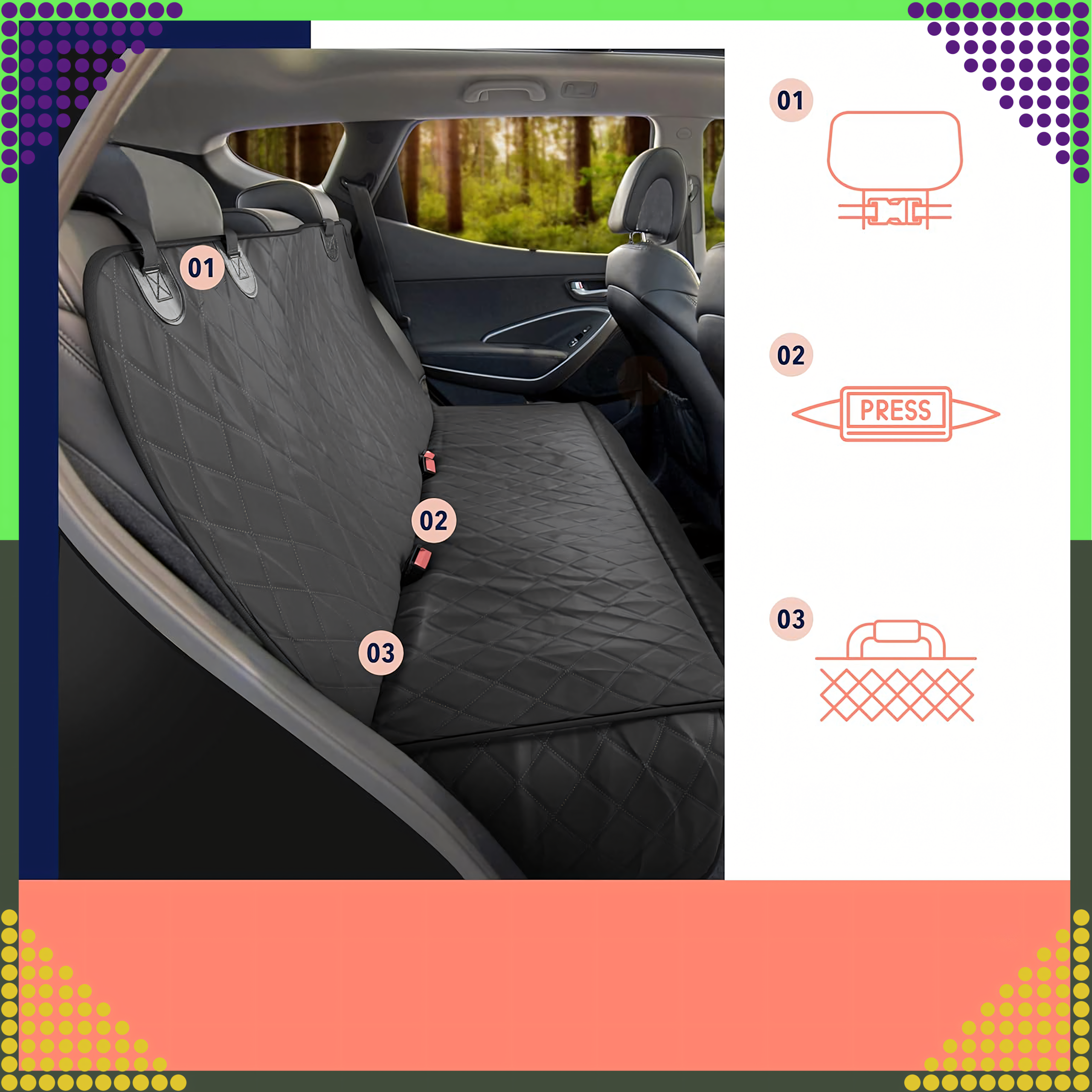 Koeramatt autoistmekattele universaalne suur auto