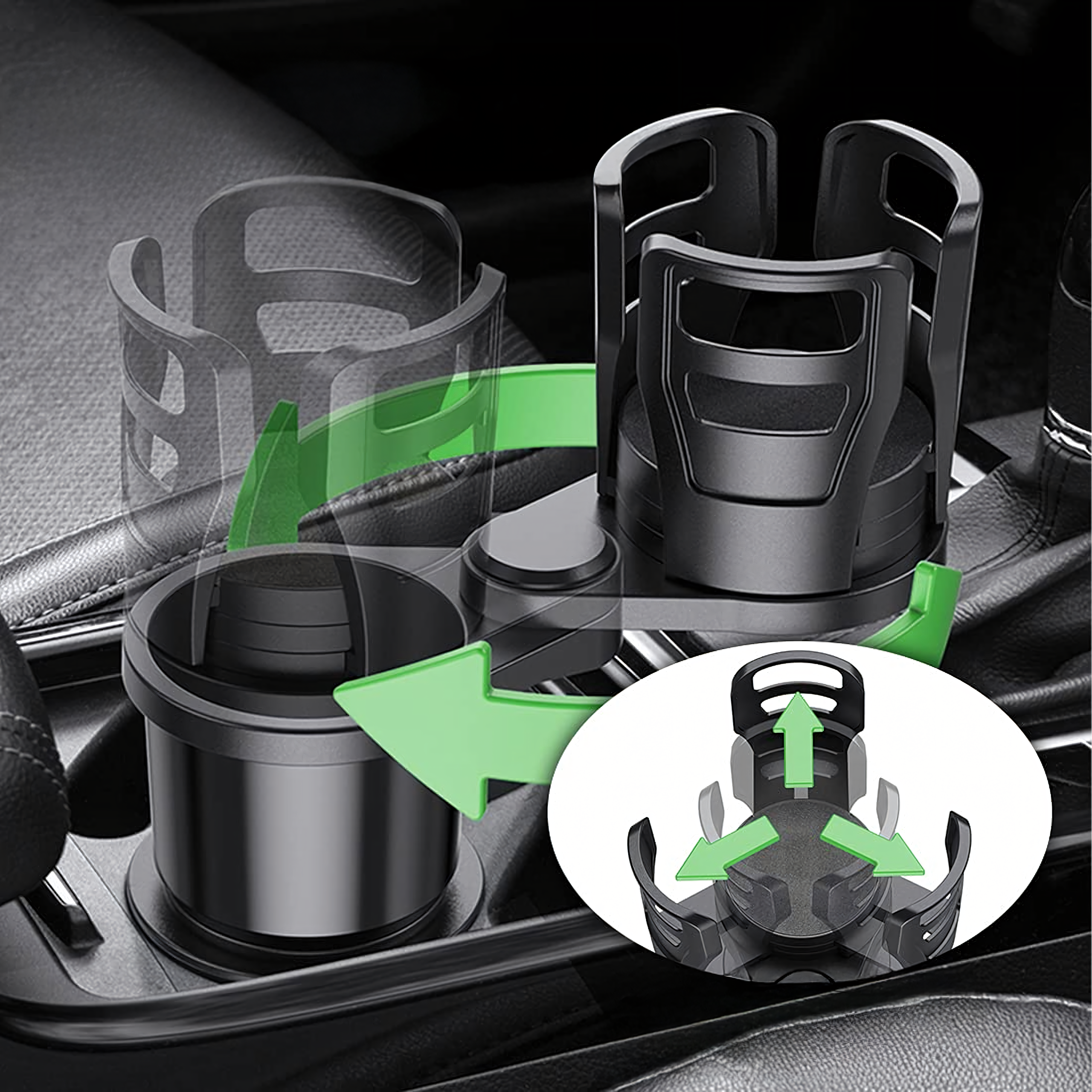 2in1 auto topsihoidja jookidele kohv 360° pööratav reguleeritav