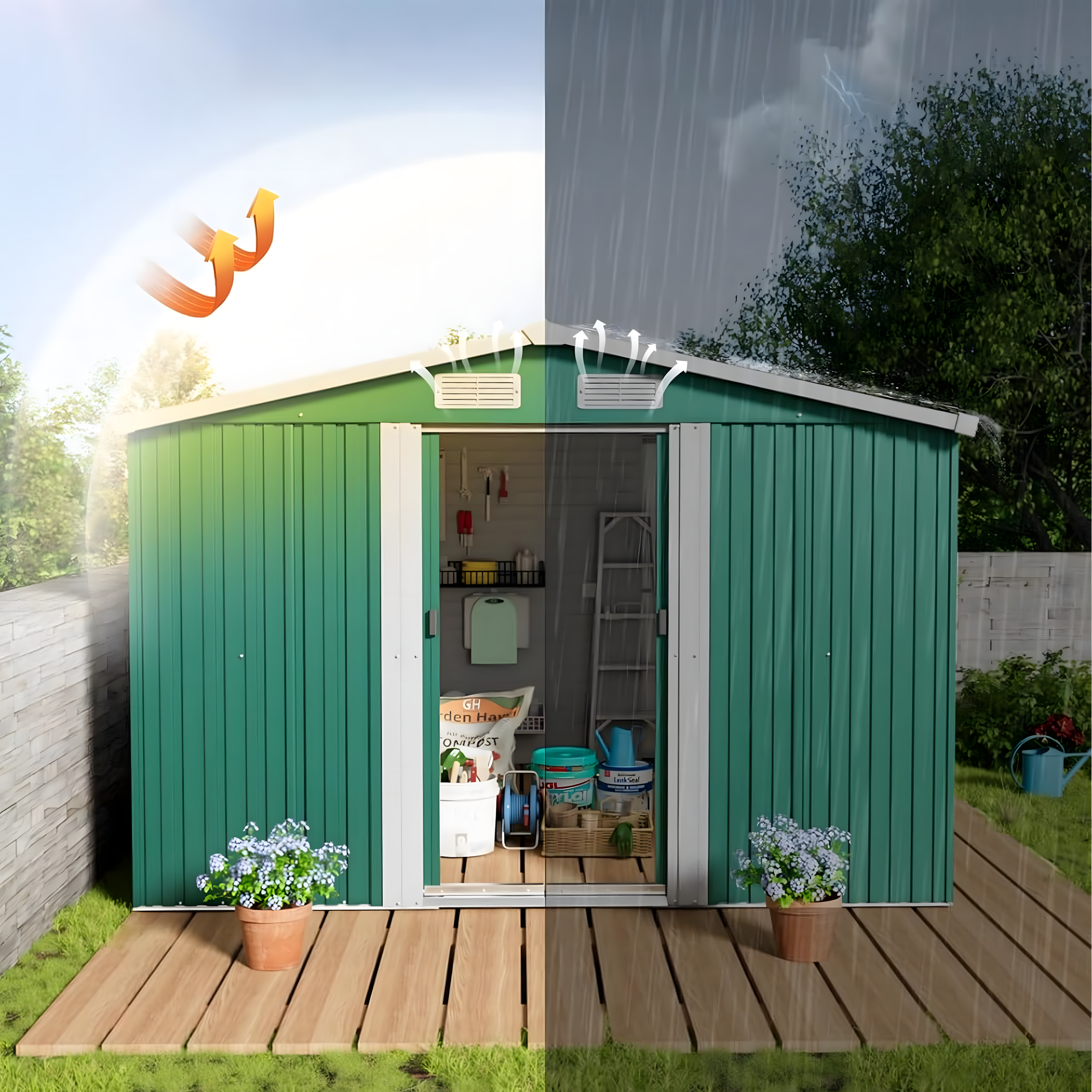 Tool House Tool Storage Garden Shed 277x299x192 cm Large
