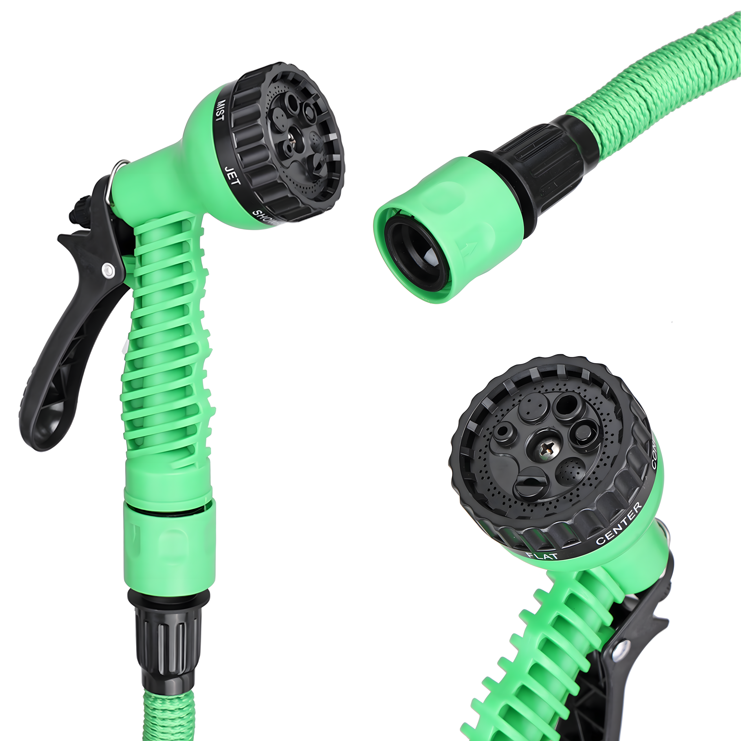 Laiendatav elastne aiavoolik 1/2 tolli 5-15m universaalse ühenduse ja pihustipüstoliga