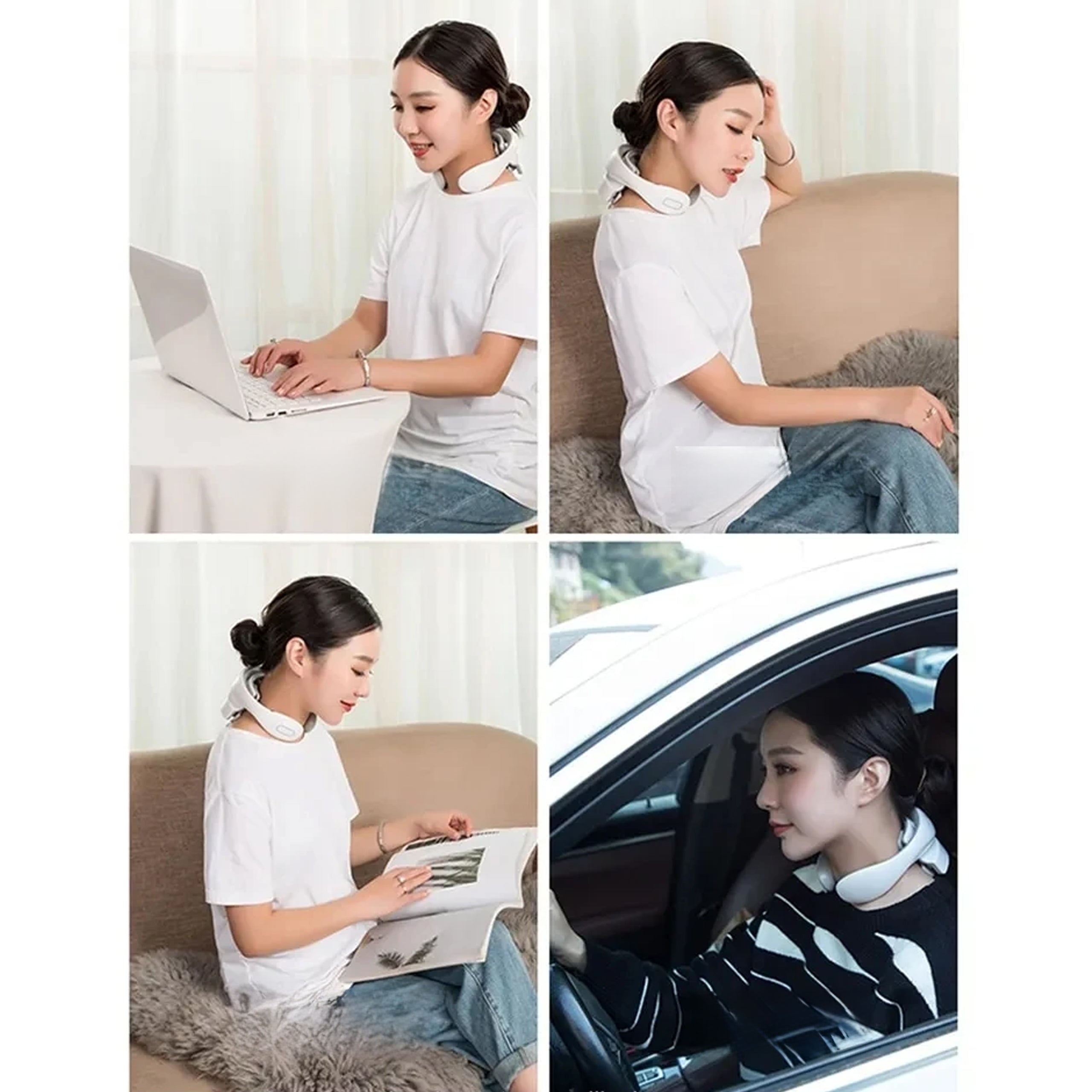 Wireless Pulsating Neck and Back Massager with Heating and EMS