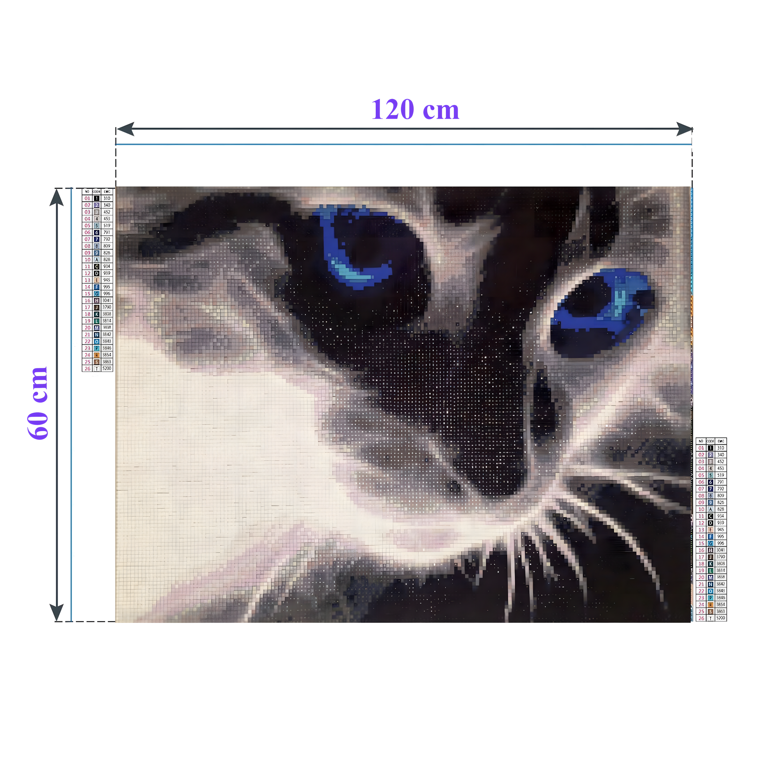 SUUR TEEMANTTIKAND 120x60 Teemantmaal Teemantmosaiik XXL KOMPLEKT