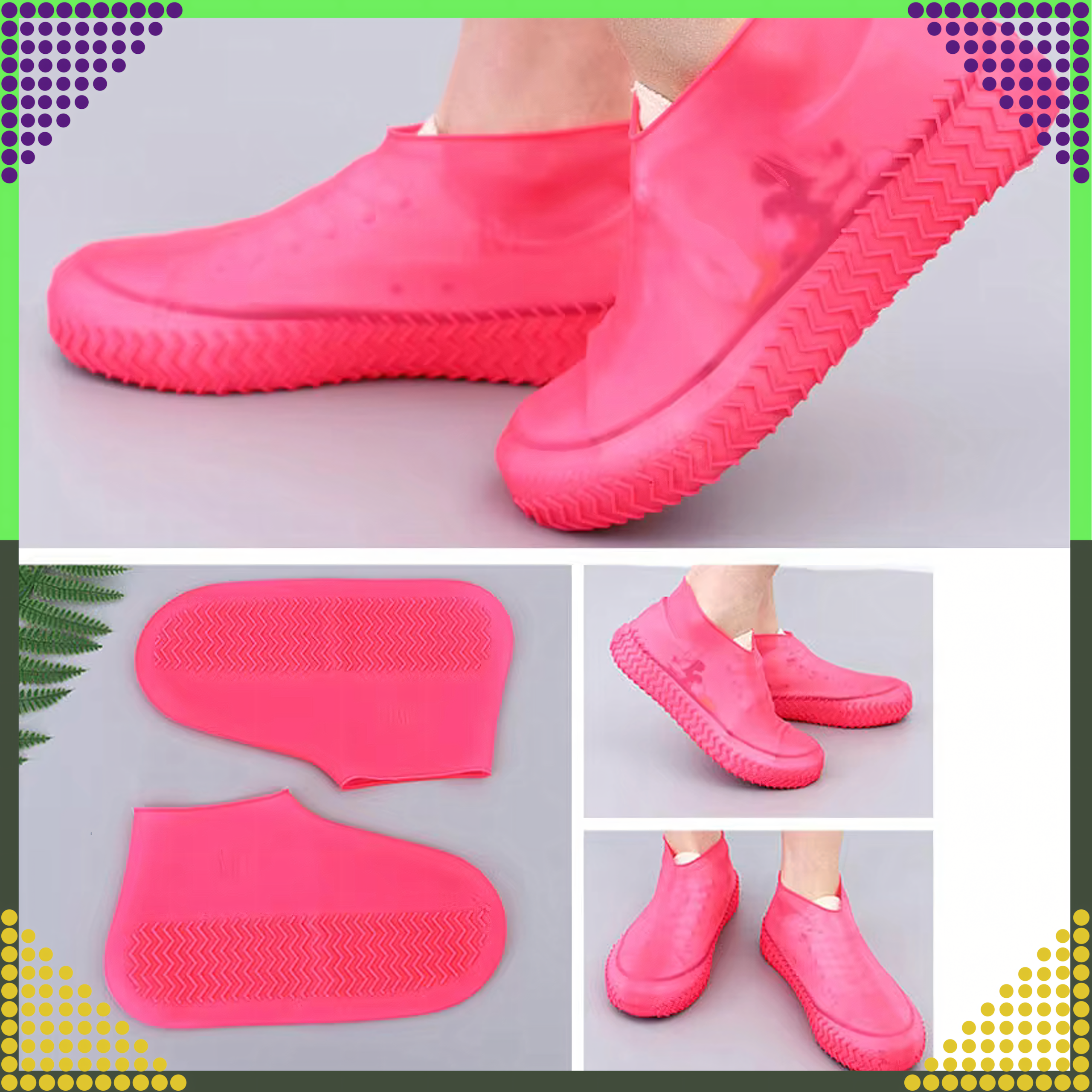 Waterproof Rain Shoe Covers Anti-Slip Rain Boots S
