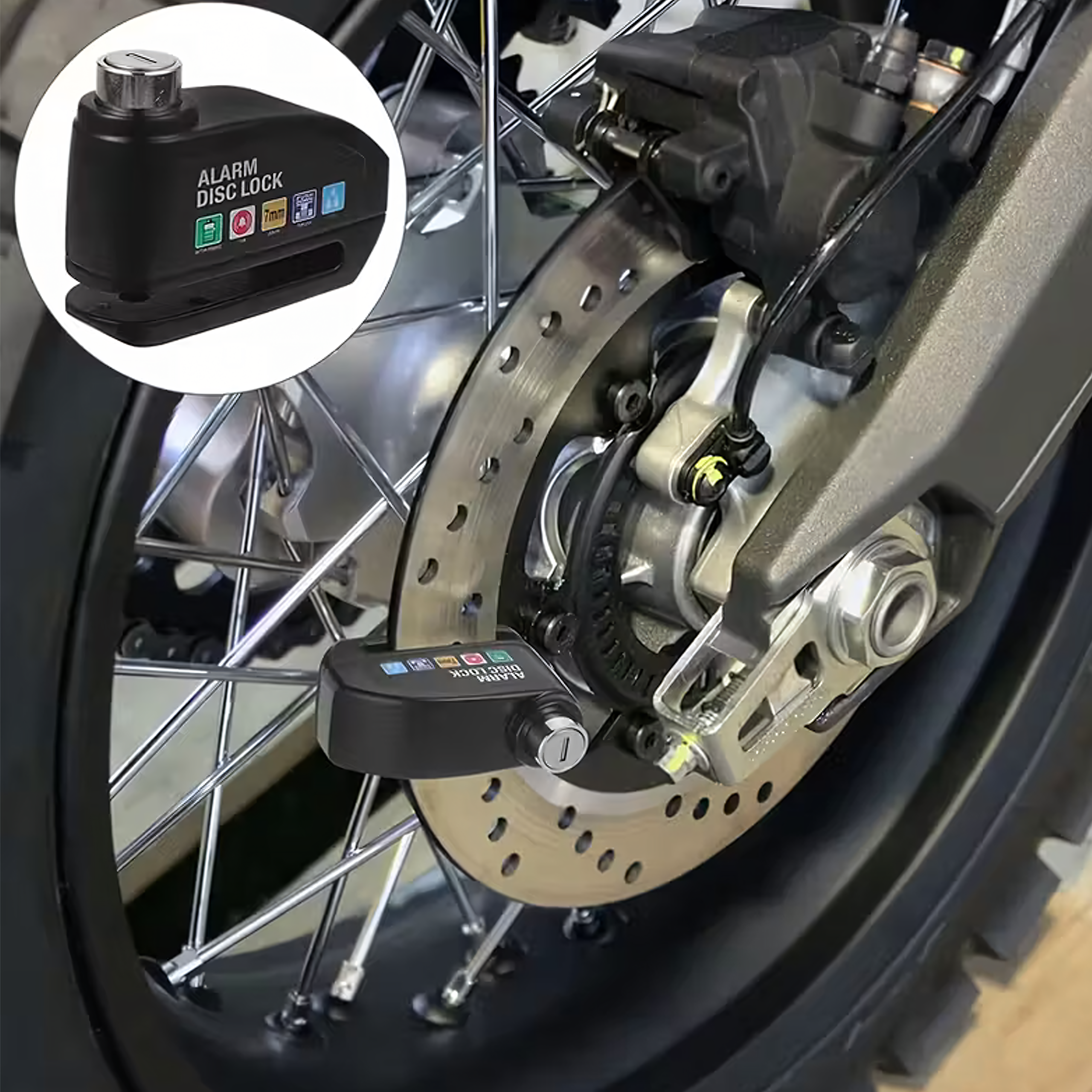 Luku piduriketta kaitse 110dB 7 mm tõukeratta, mootorratta, jalgratta jaoks