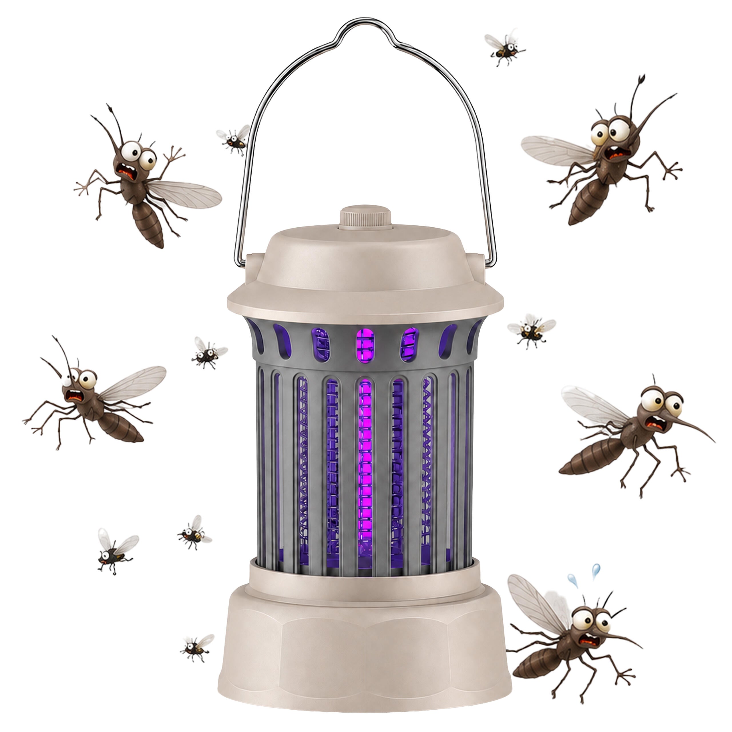 Portable UV Insect Killer Lamp for Flies, Mosquitoes, Moths, and Other Insects for Garden and Terrace