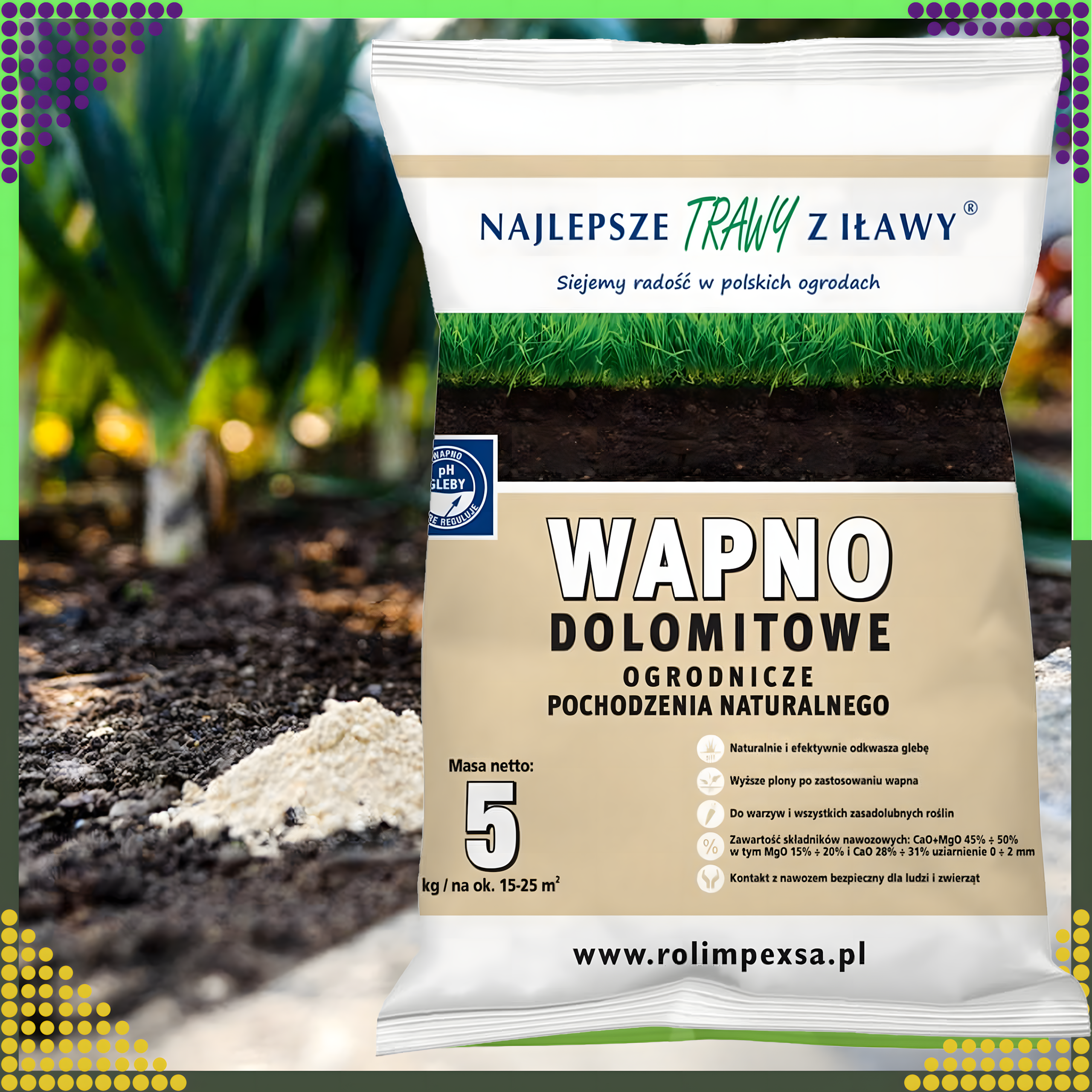 Kvaliteetne dolomiidilubi aiandus looduslik väetis 5kg