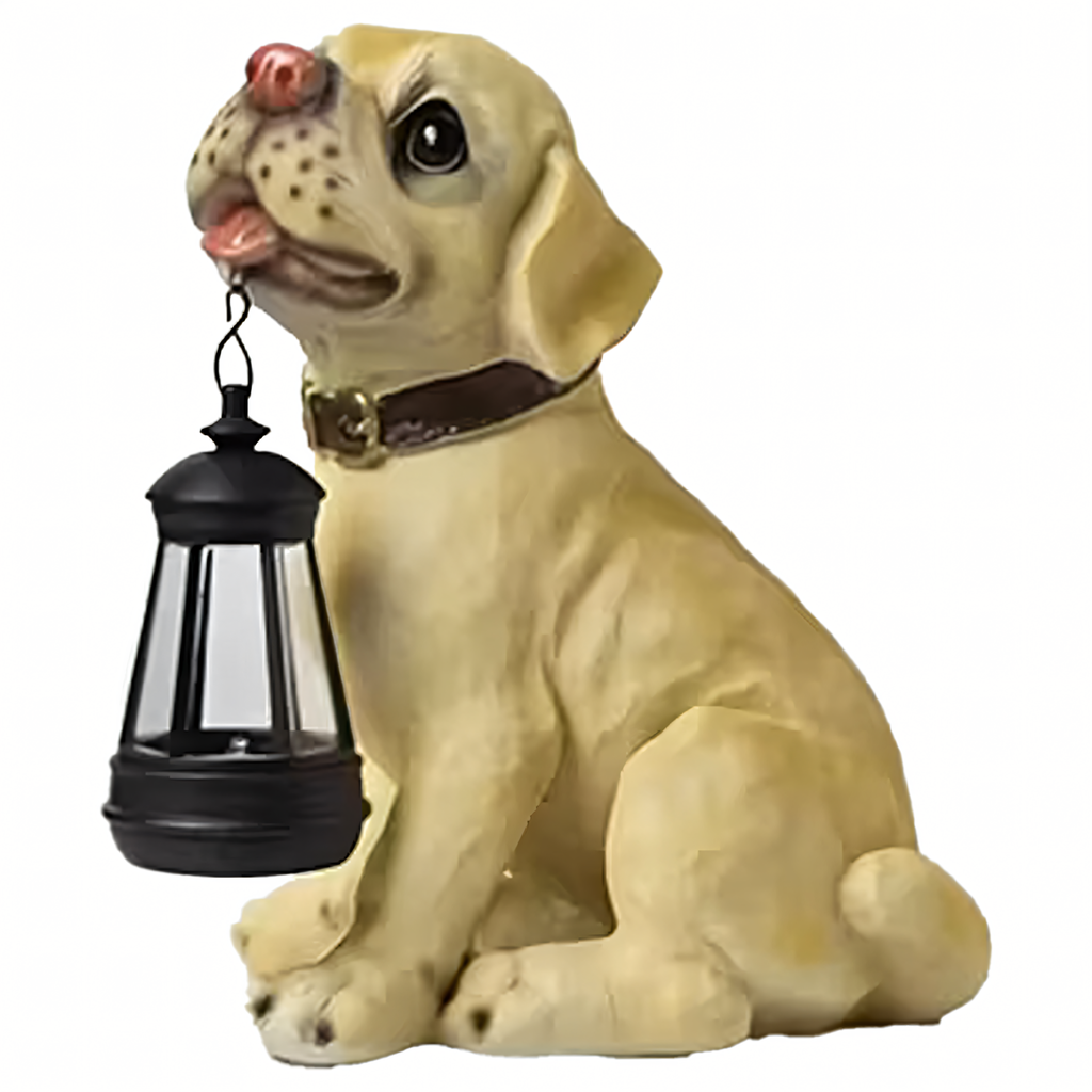 Decorative Solar Garden Lamp with LED Lantern Dog Design