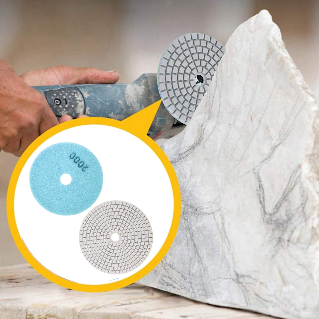 10x Diamond Polishing Disc 80mm for Grinding Porcelain Tiles with Velcro 2000