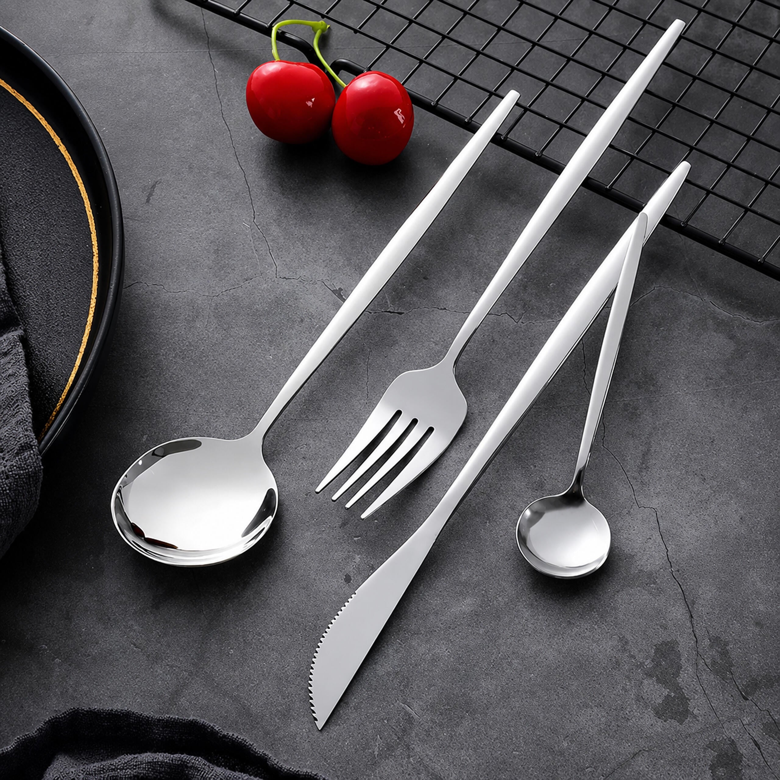 240x 24-Piece Cutlery Set for 6 People with Glossy Finish and Box