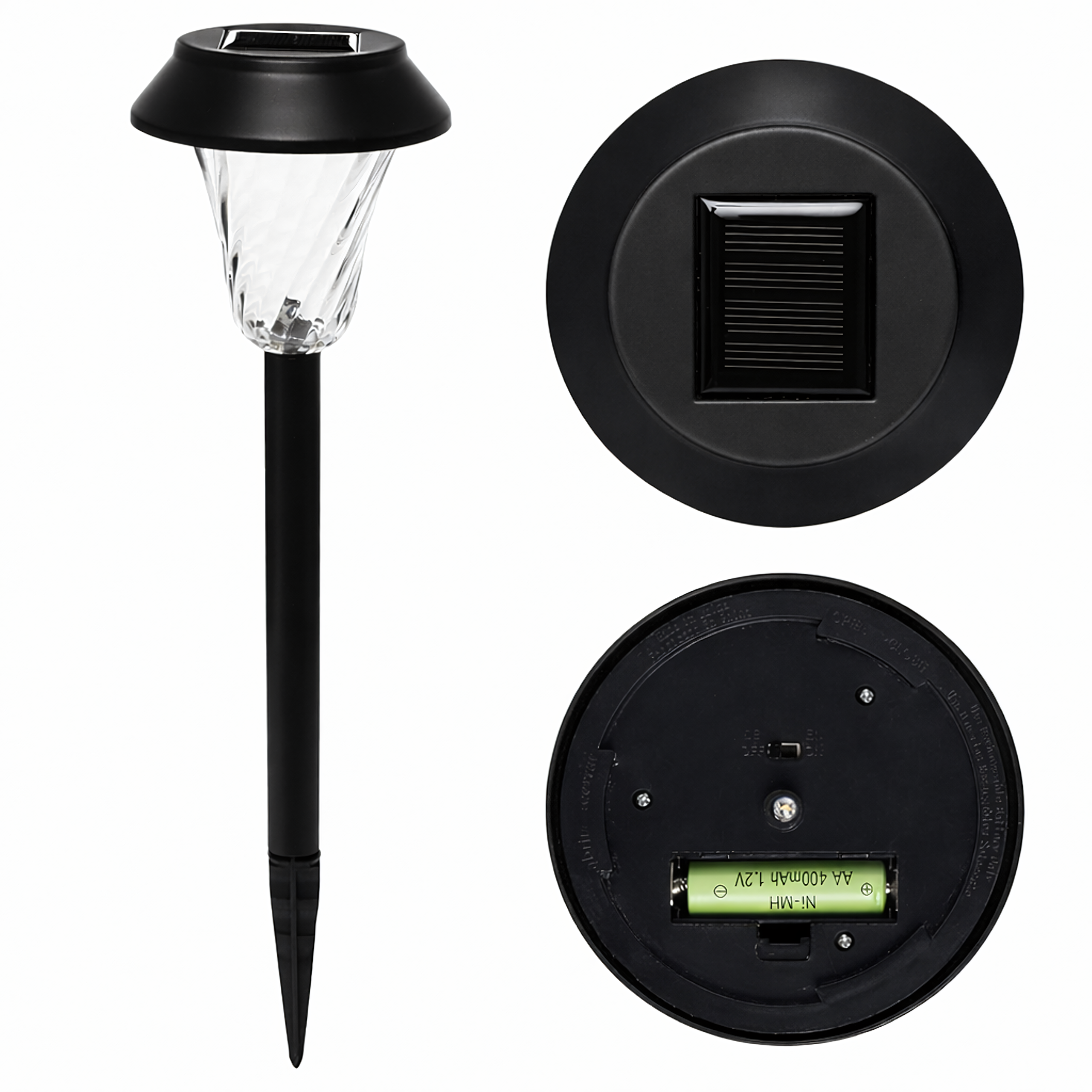 Set of 6 Waterproof Solar Garden Spike Lights 41cm 6 pcs