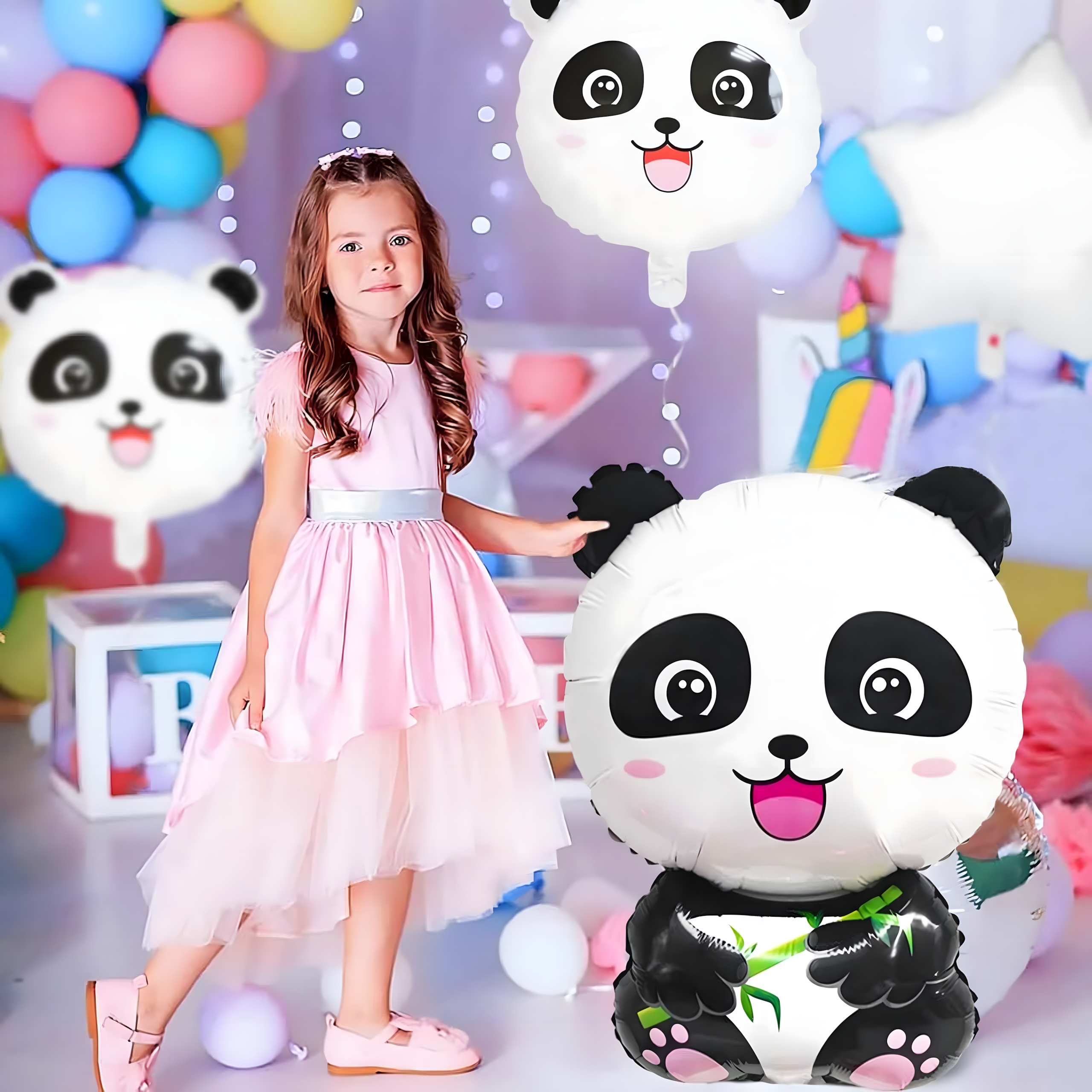 Panda loomade sünnipäevalõhupallide komplekt sünnipäevapeoks 5 tk