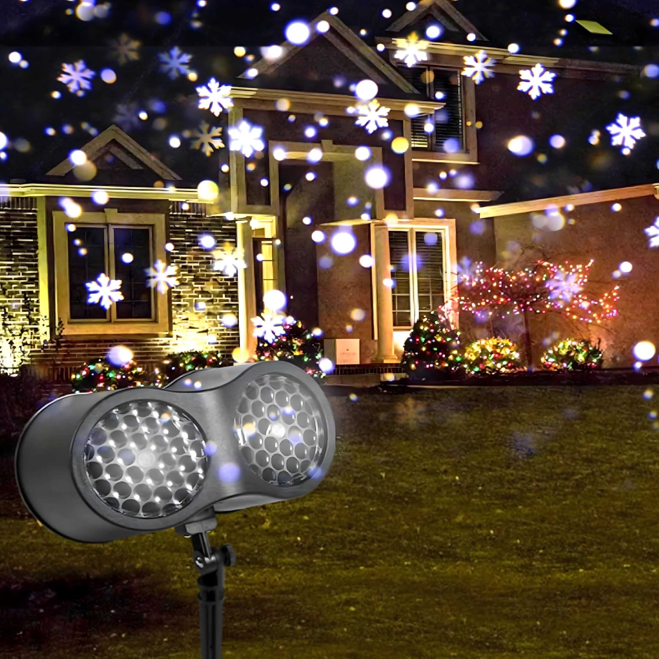 LED Laser Christmas Projector Snowflake Pattern Home Spotlight
