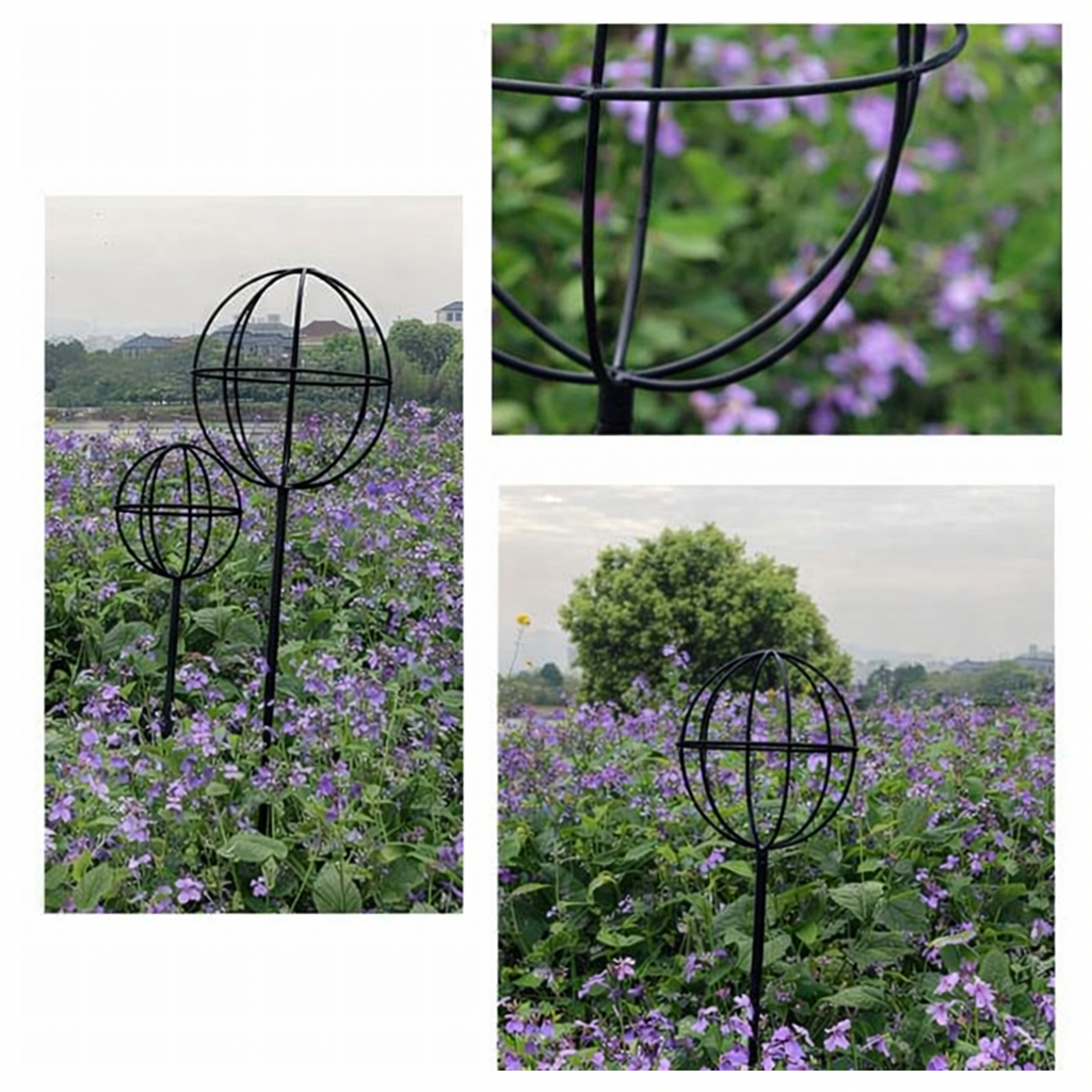 Metal Garden Pergola Support for Climbing Roses and Flowers 50x10cm Black
