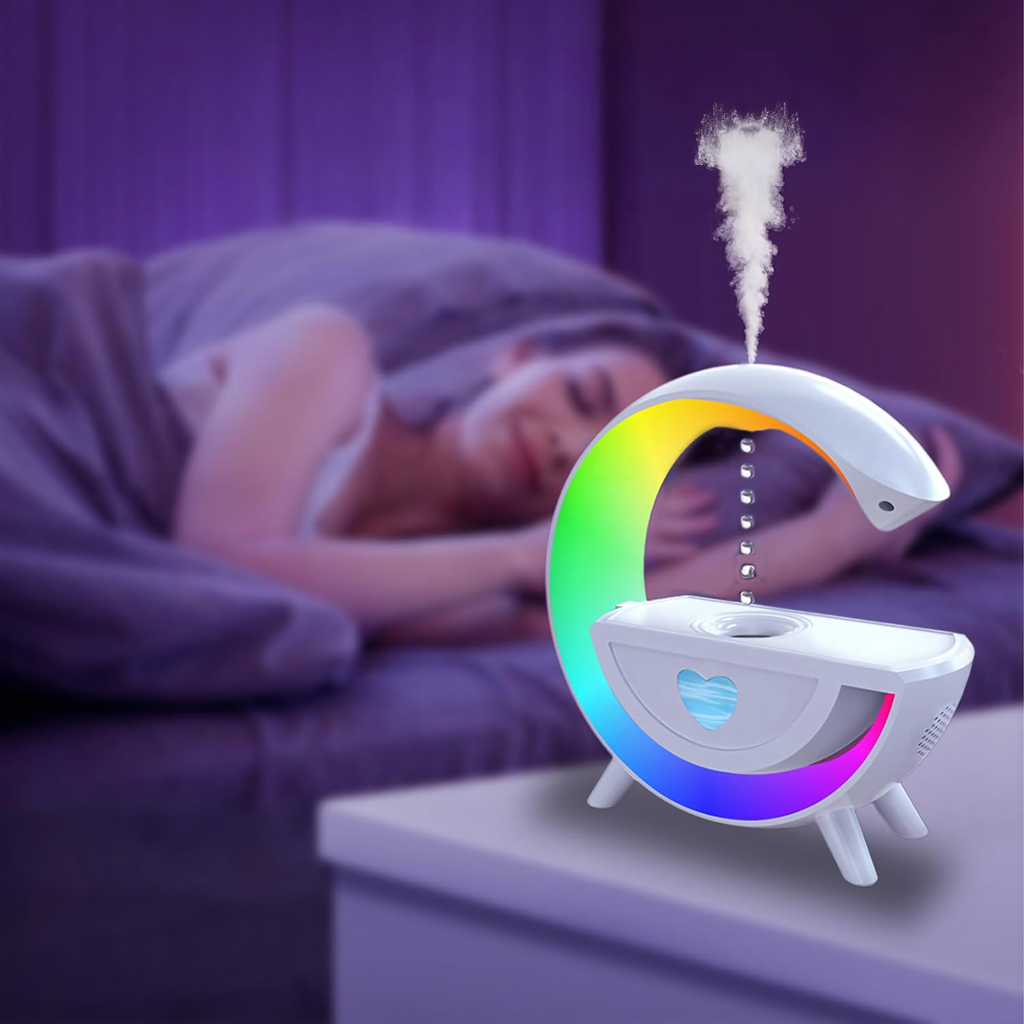 Antigravitatsiooniline õhuniisuti aroomiteraapia öövalgusti RGB kõlariga