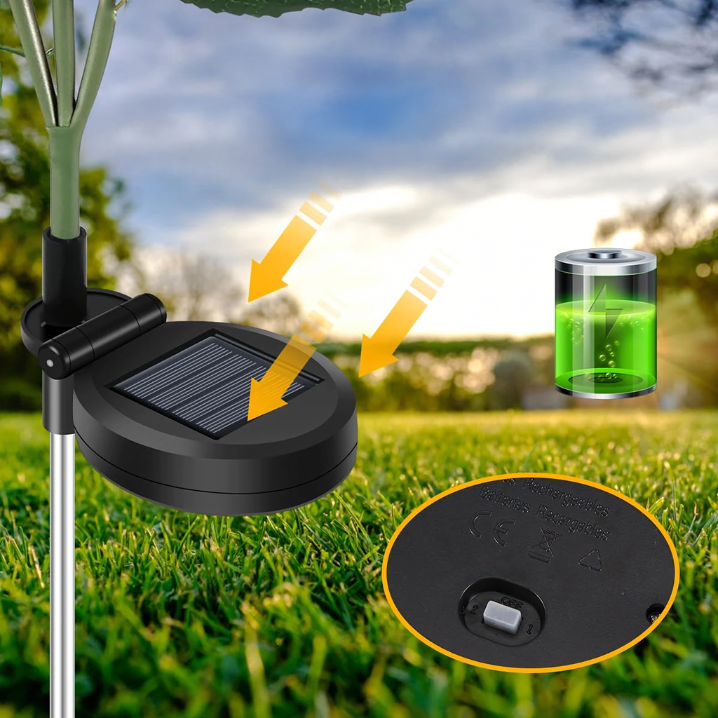 Päikesepatareiga aia piiklamp liiliaõie LED dekoratsioon