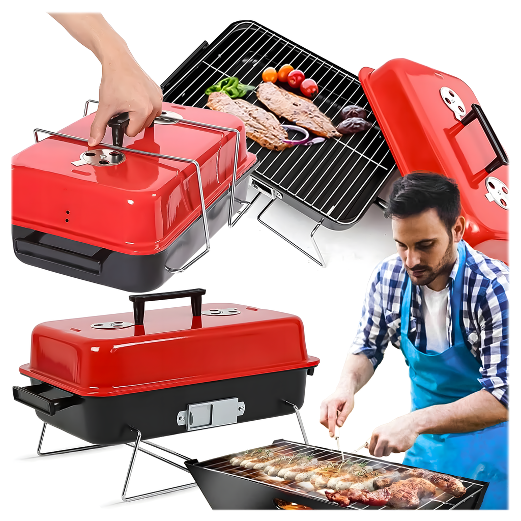 Foldable Tourist Garden Camping Grill Portable with Solid Lid