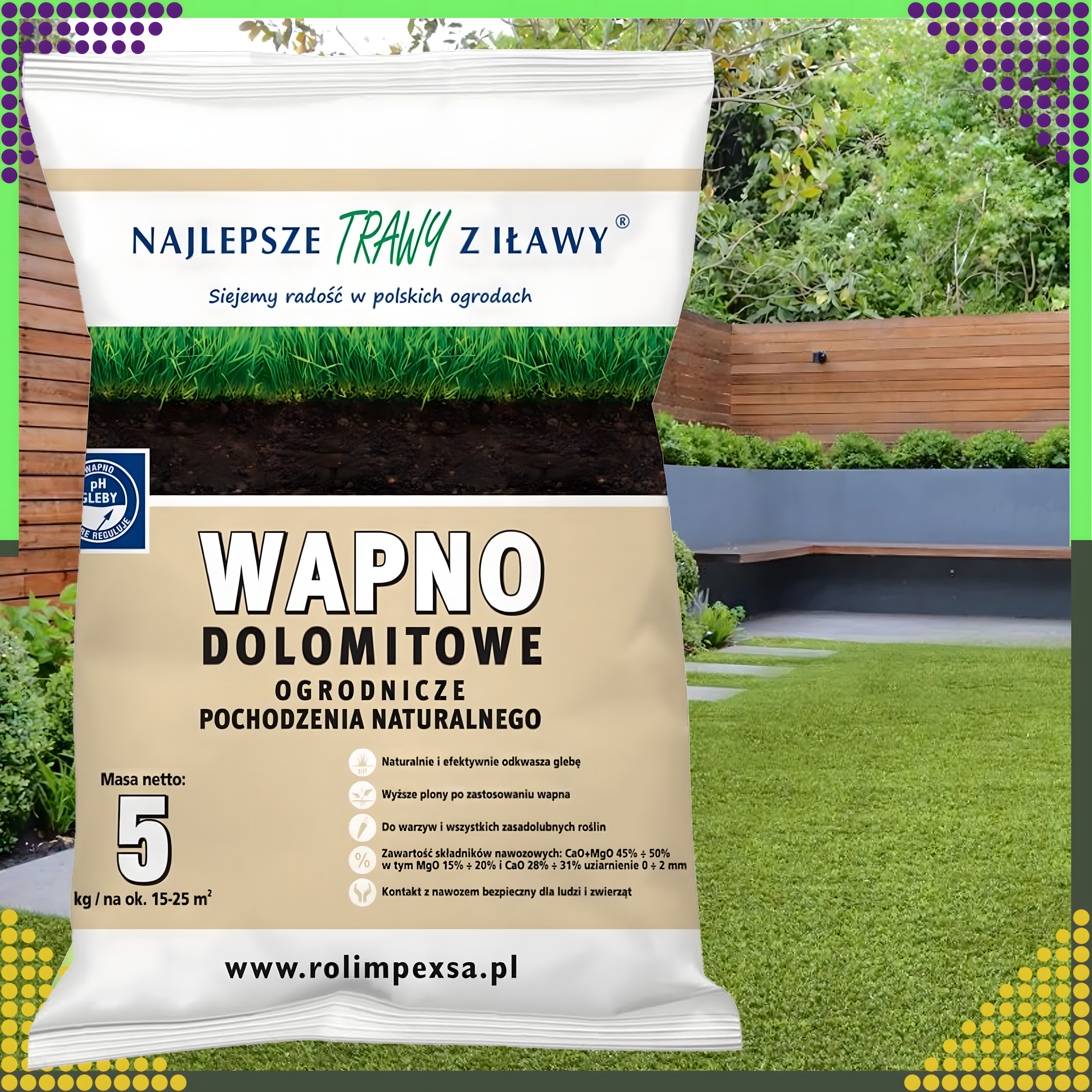 Kvaliteetne dolomiidilubi aiandus looduslik väetis 5kg