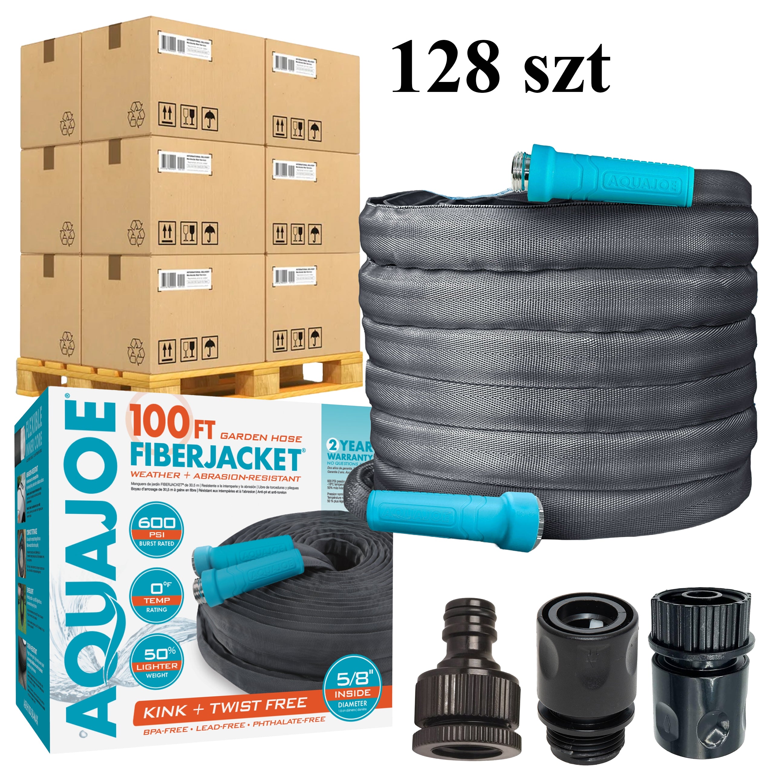 128x Garden Hose 30 m High Pressure 5/8'' Strong Durable Resistant with Connectors