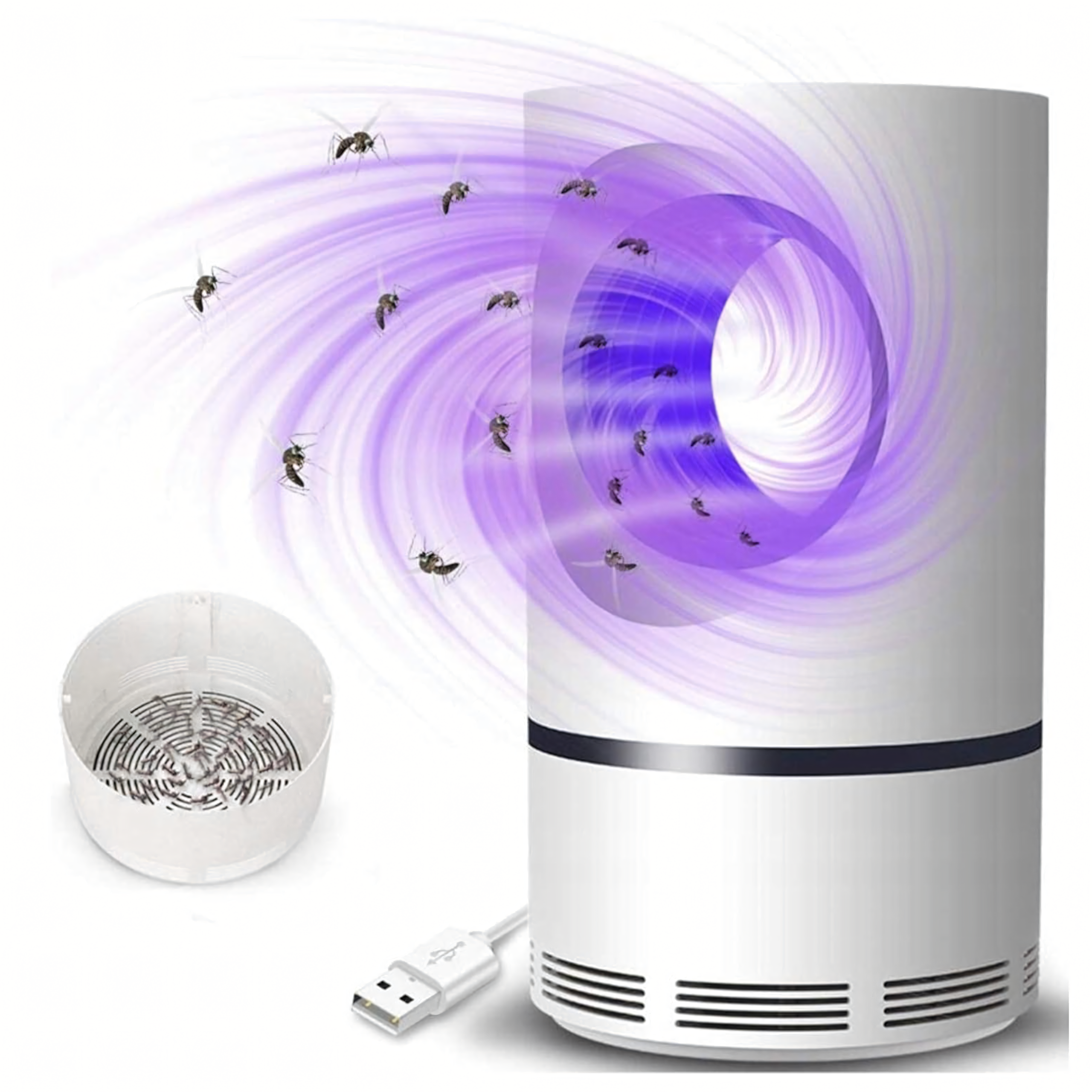 UV putukatõrjelamp sääskede, puukide ja kärbeste püüdmiseks USB ultraheliga
