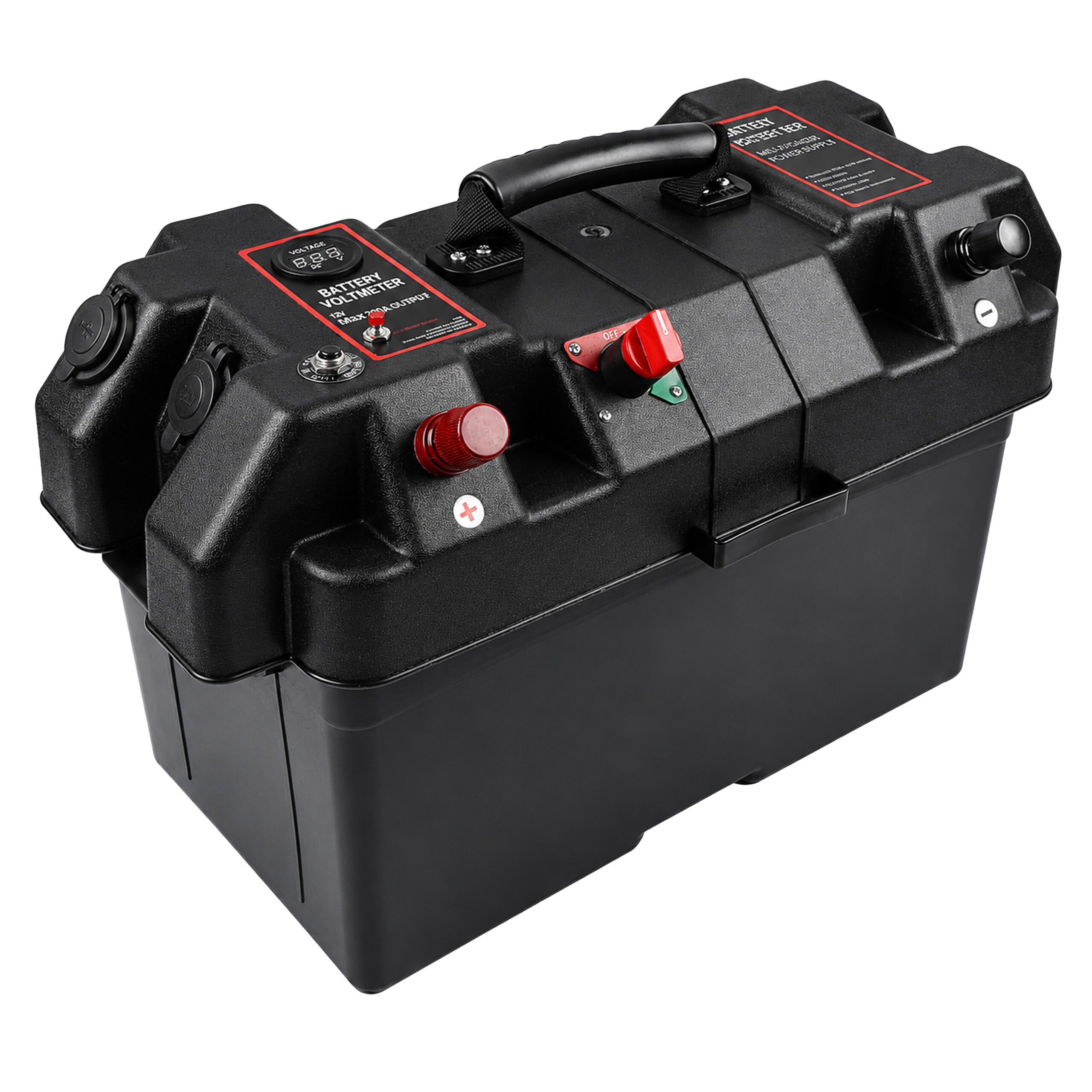 12V akukast voltmeetriga ja 2x USB-pordiga