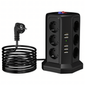 Standing Power Strip with Surge Protection 12 Sockets + 5 USB Ports with Reset Function