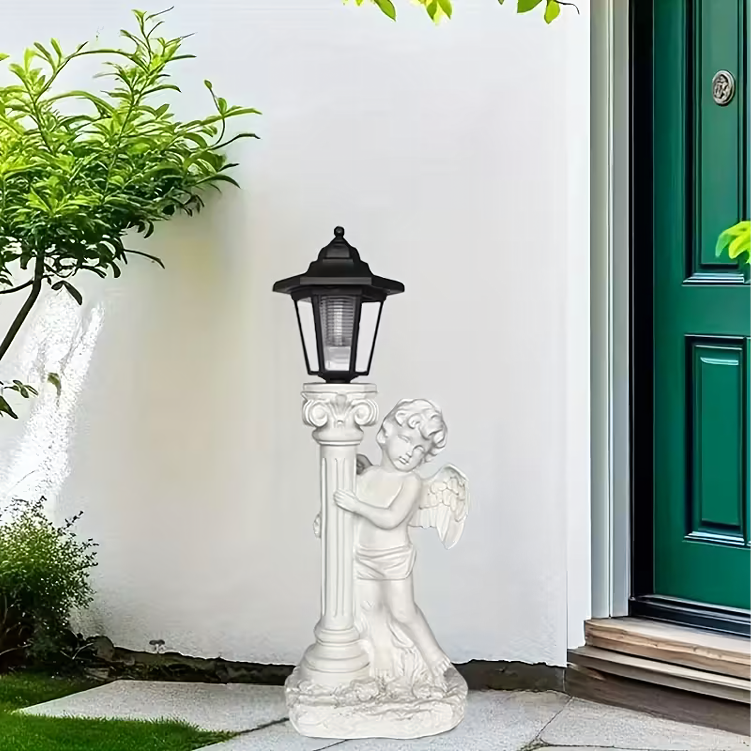 Päikeseenergial töötava LED-valgustusega inglikuju küünlaalusega 49 cm RC-K-2177-14996