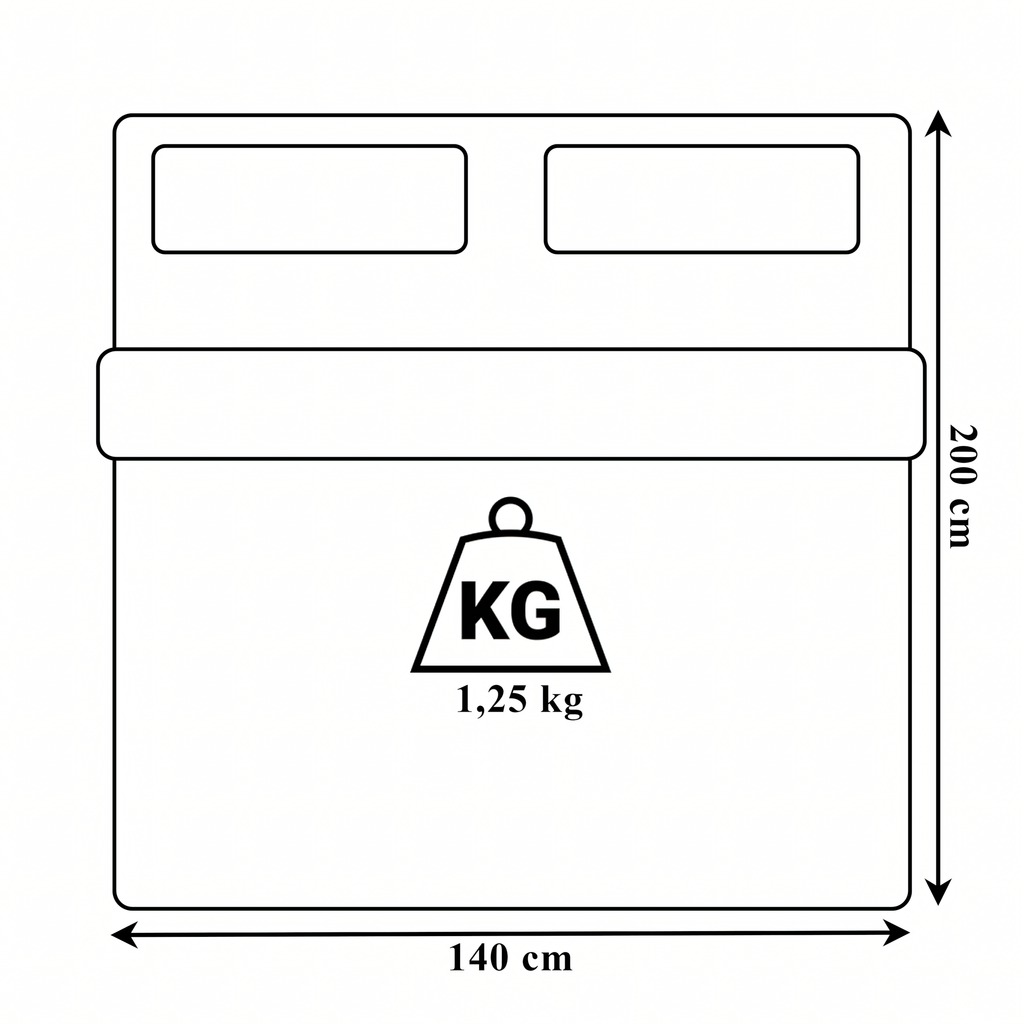 Aastaringselt õhuline soe talvetekk 140x200cm valge