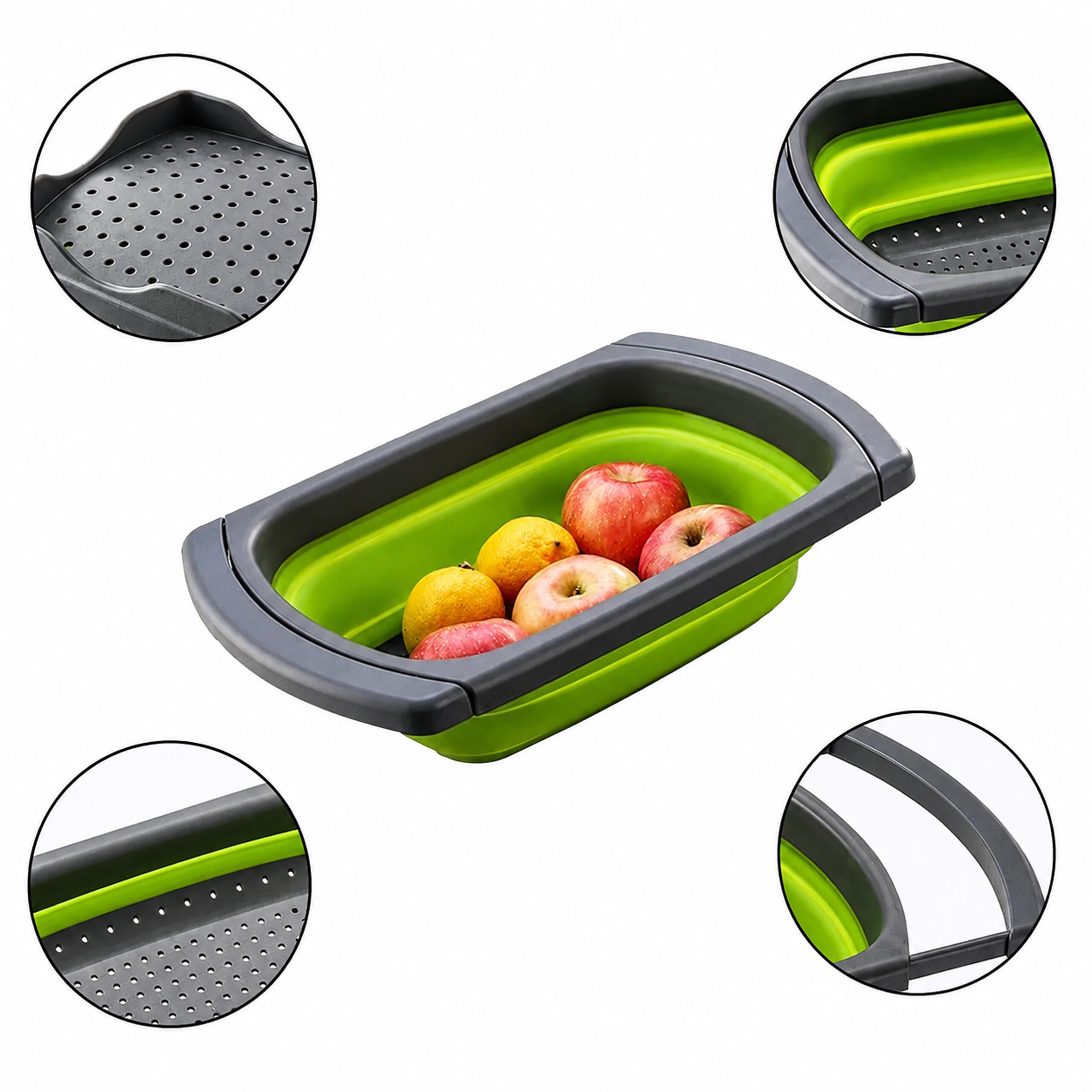 Foldable Silicone Kitchen Colander Drain Rack 61cm