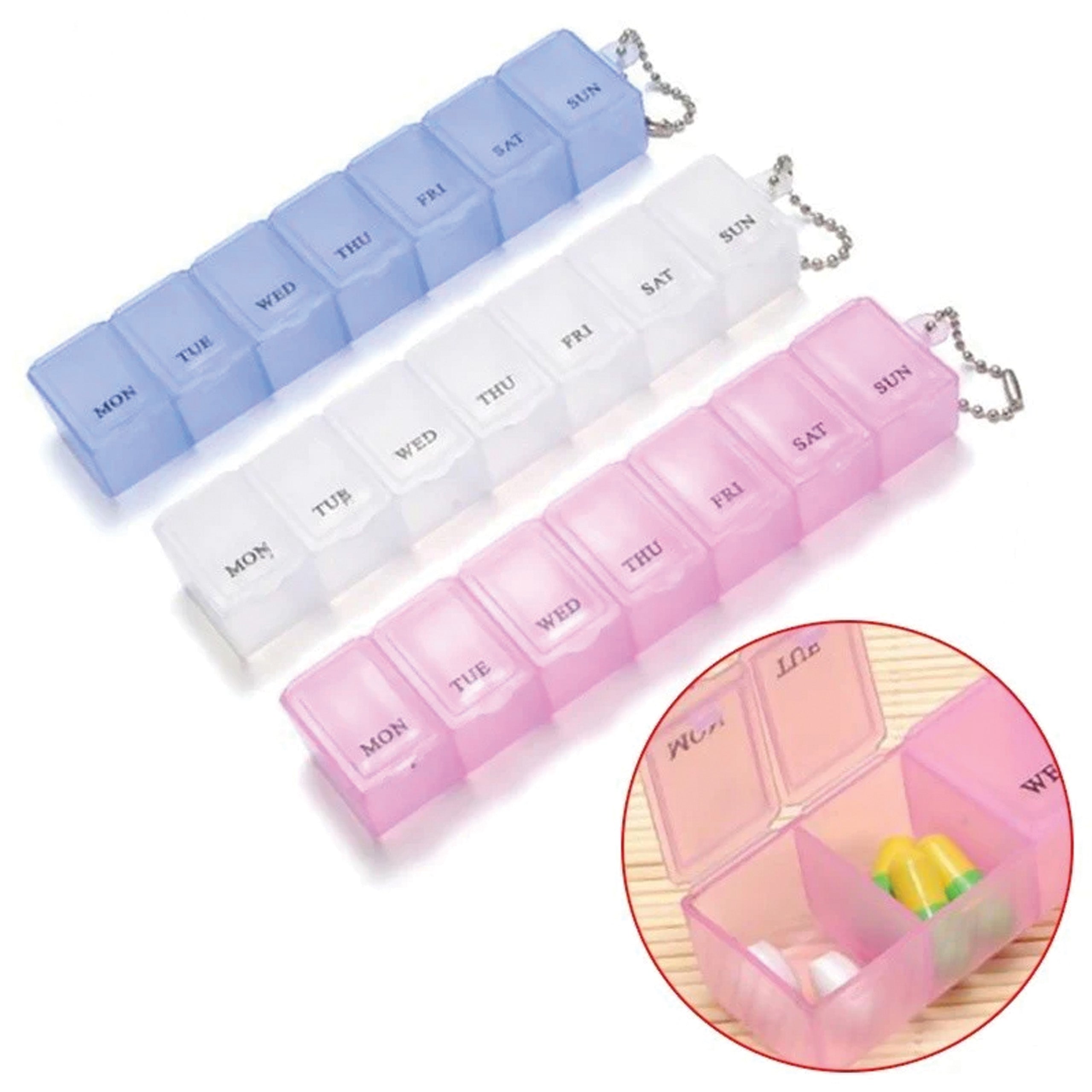 Weekly Pill Organizer Box with 7 Compartments