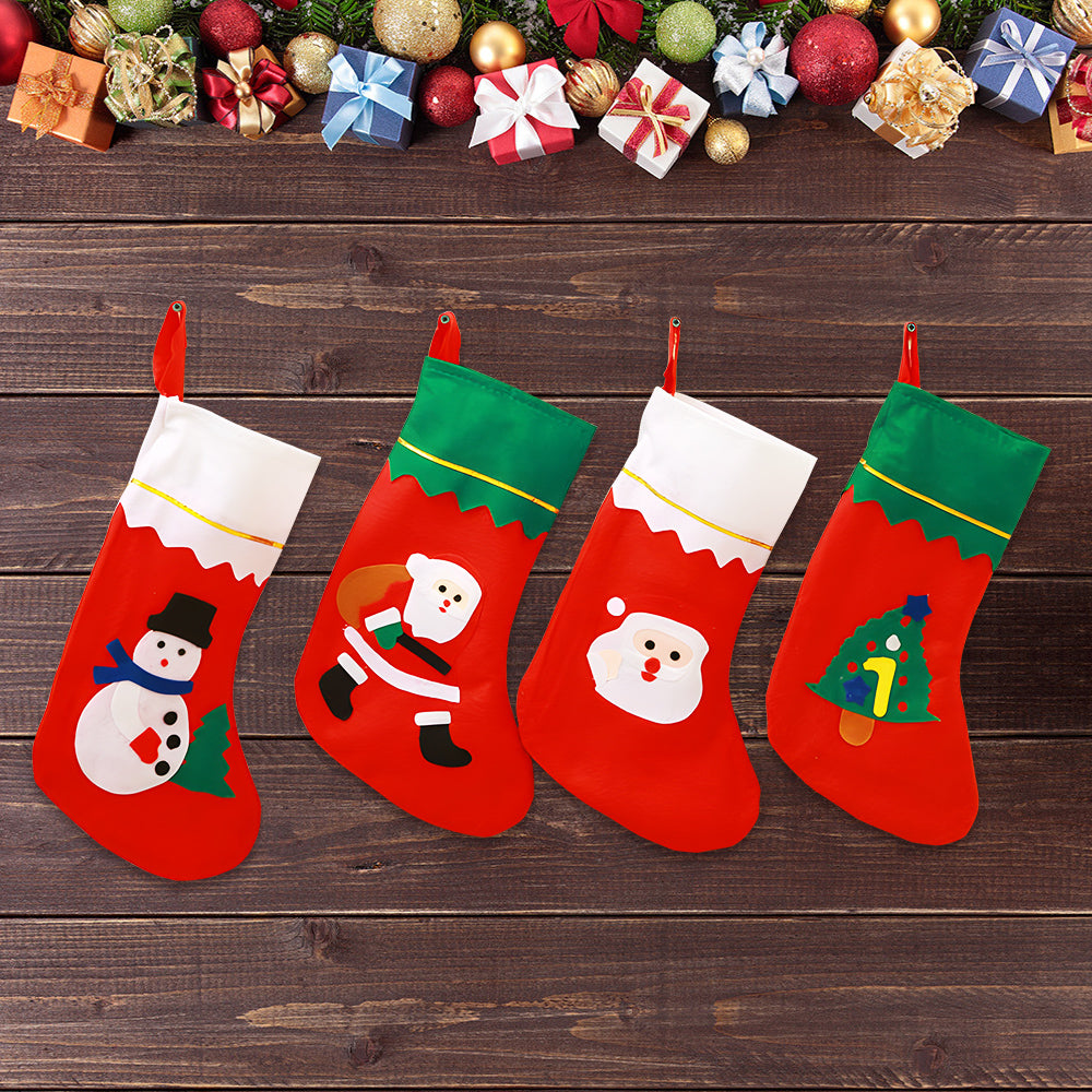 12 x jõulusokk kingituste jaoks, jõuluvana kingasokk, kotike