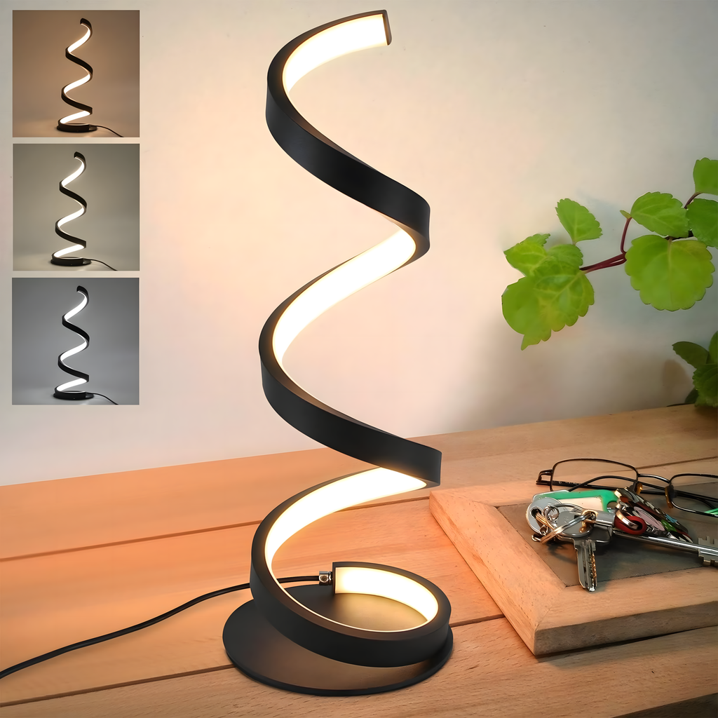 LED Spiral Night Light Table Lamp Decorative Lighting for Bedroom