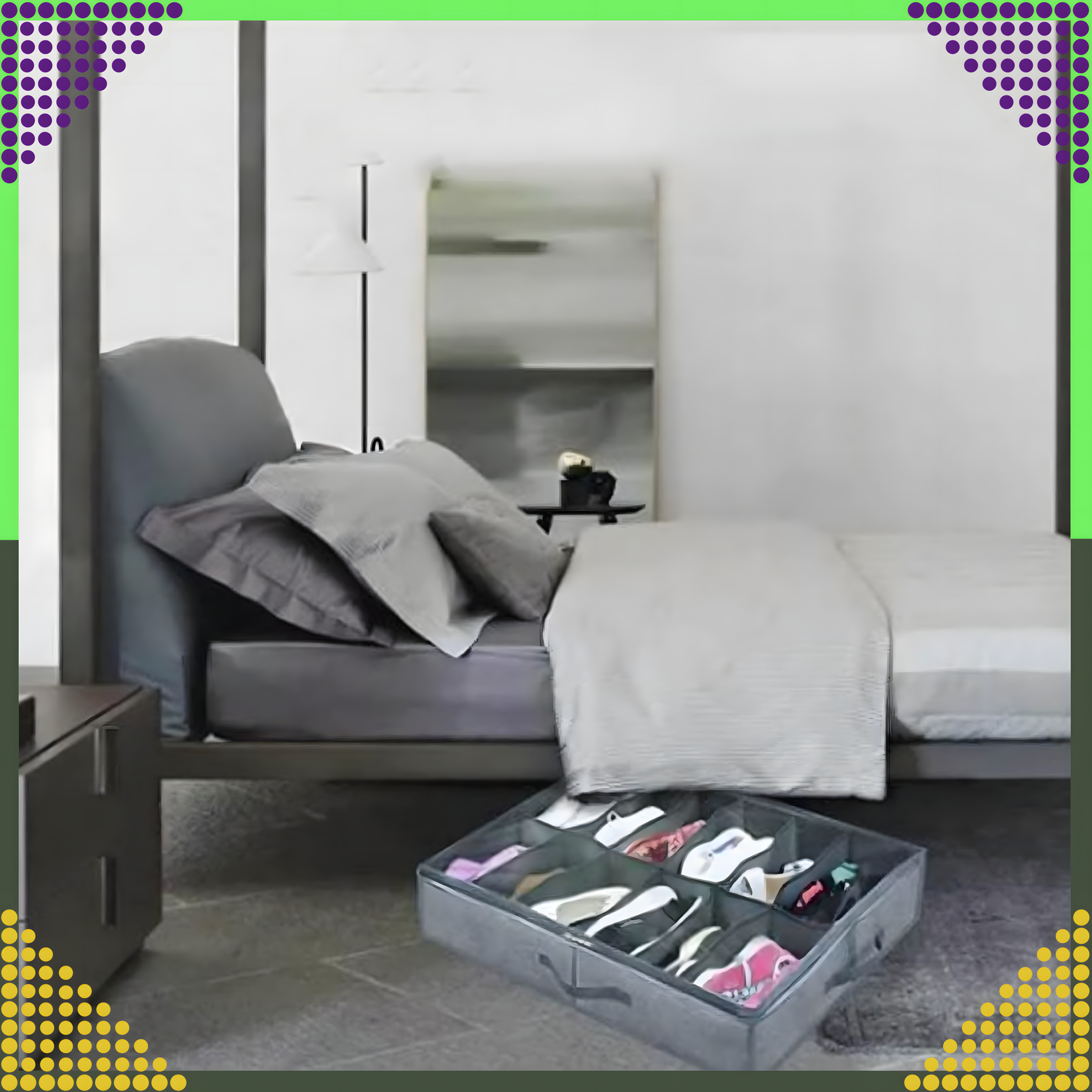 Organizer for Shoes Under Bed Foldable Clothes Box for Wardrobe with Zipper