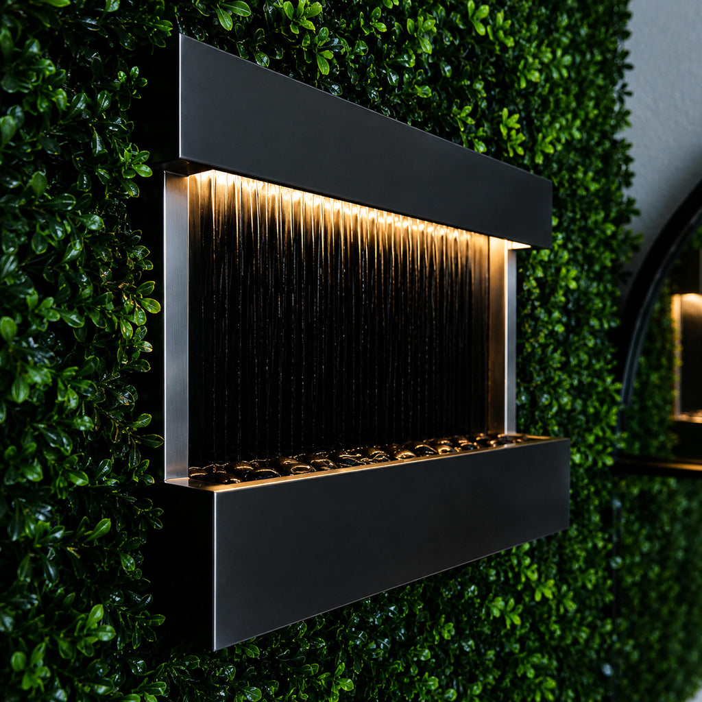 Hanging Water Wall Fountain with RGB LED Colors 120x60x13cm