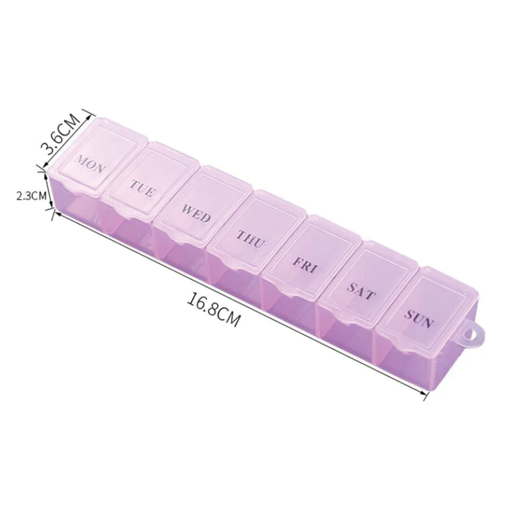 Weekly Pill Organizer Box with 7 Compartments