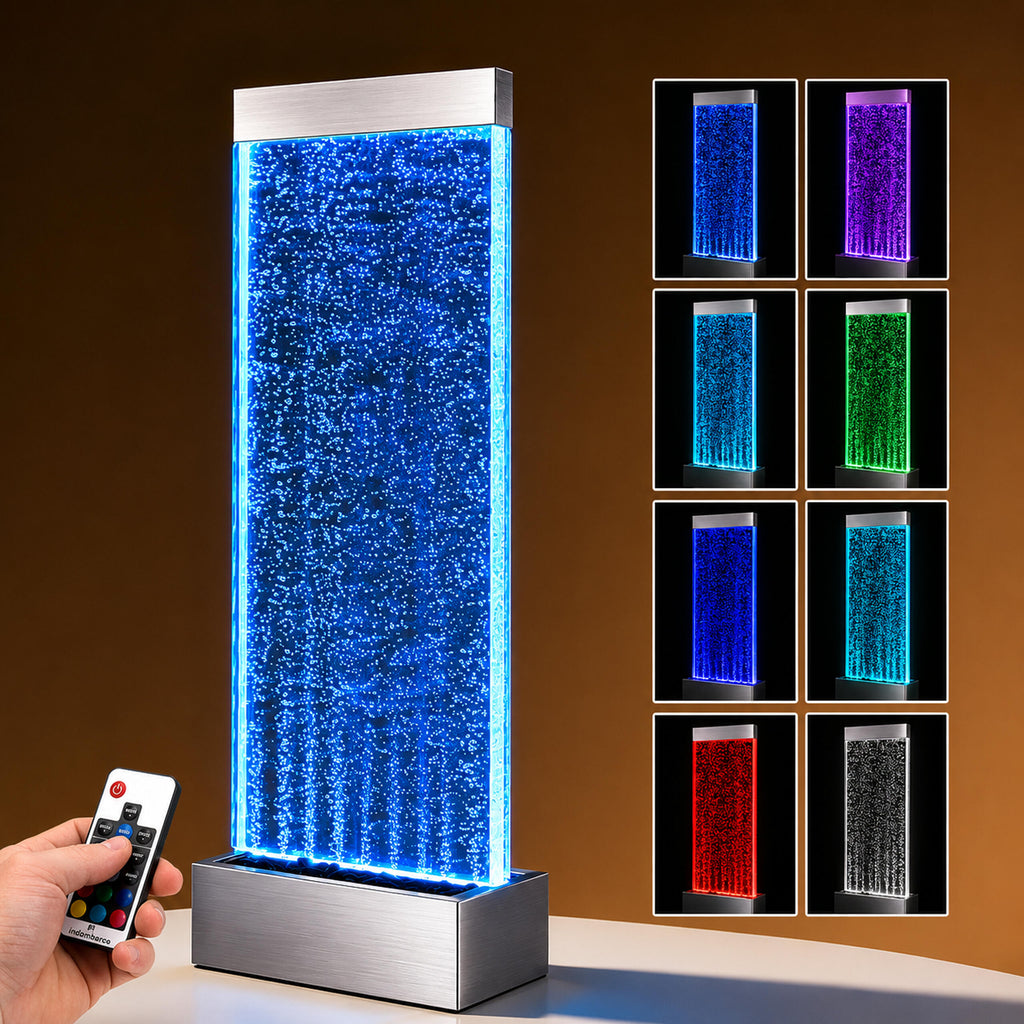 Freestanding Water Bubble Wall Fountain LED RGB 183x50.5x28cm