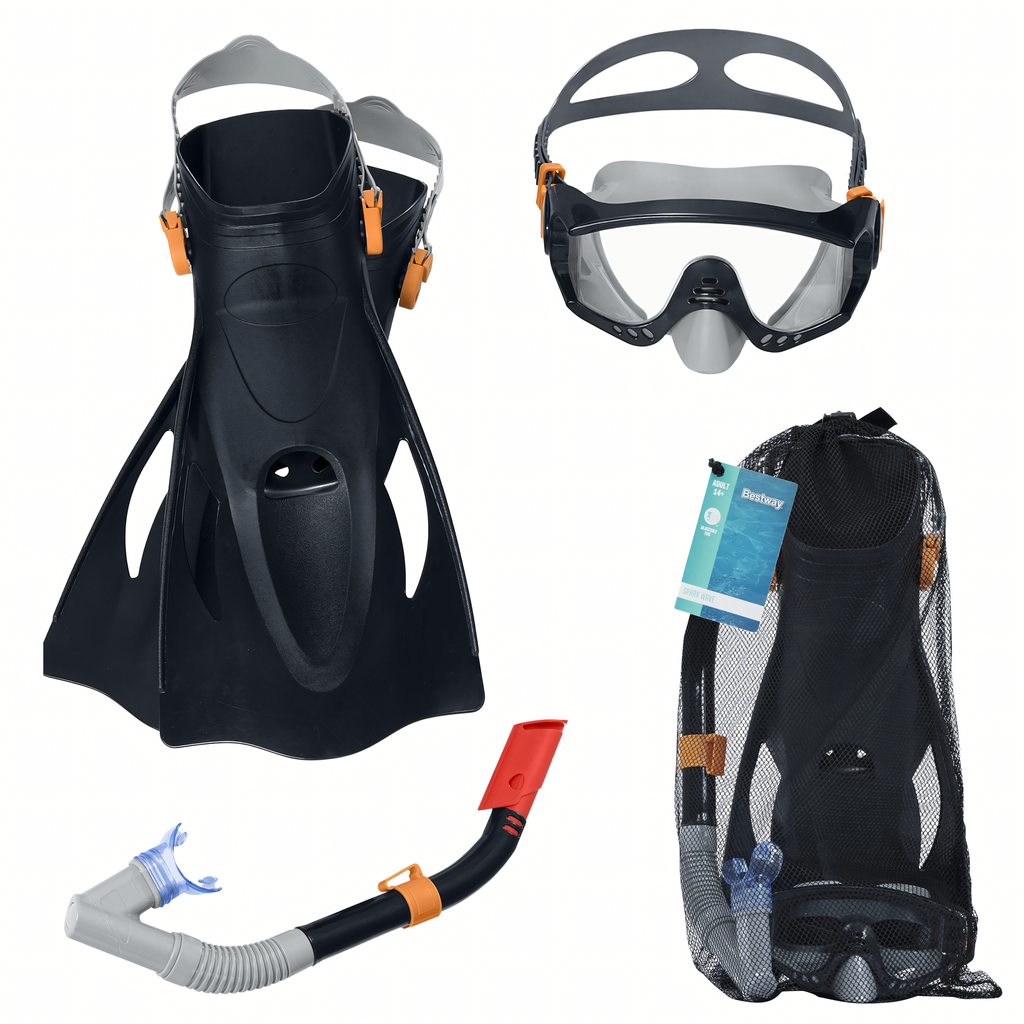 Bestway 25020 sukeldumis- ja ujumiskomplekt maski, lestade ja snorkliga