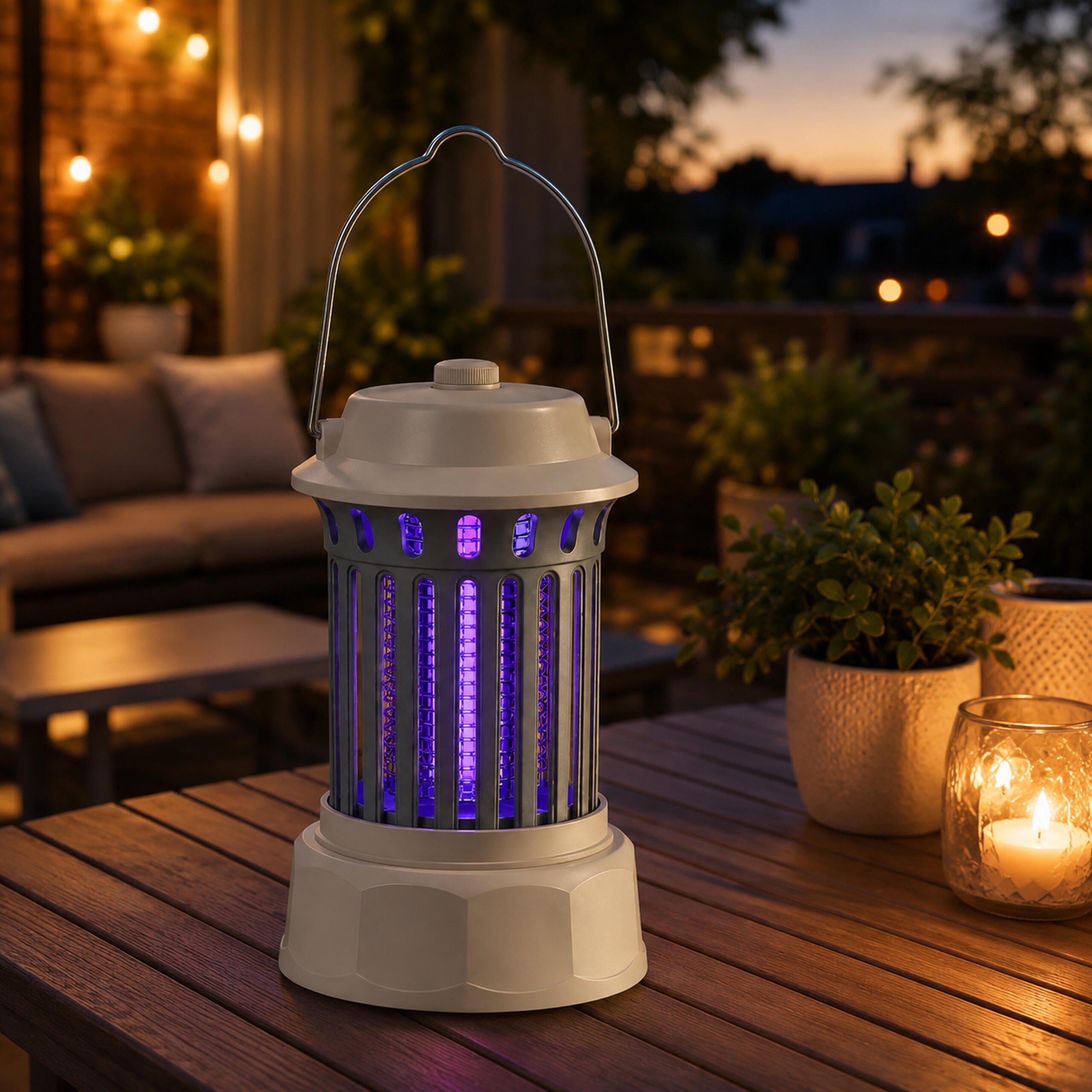 Portable UV Insect Killer Lamp for Flies, Mosquitoes, Moths, and Other Insects for Garden and Terrace