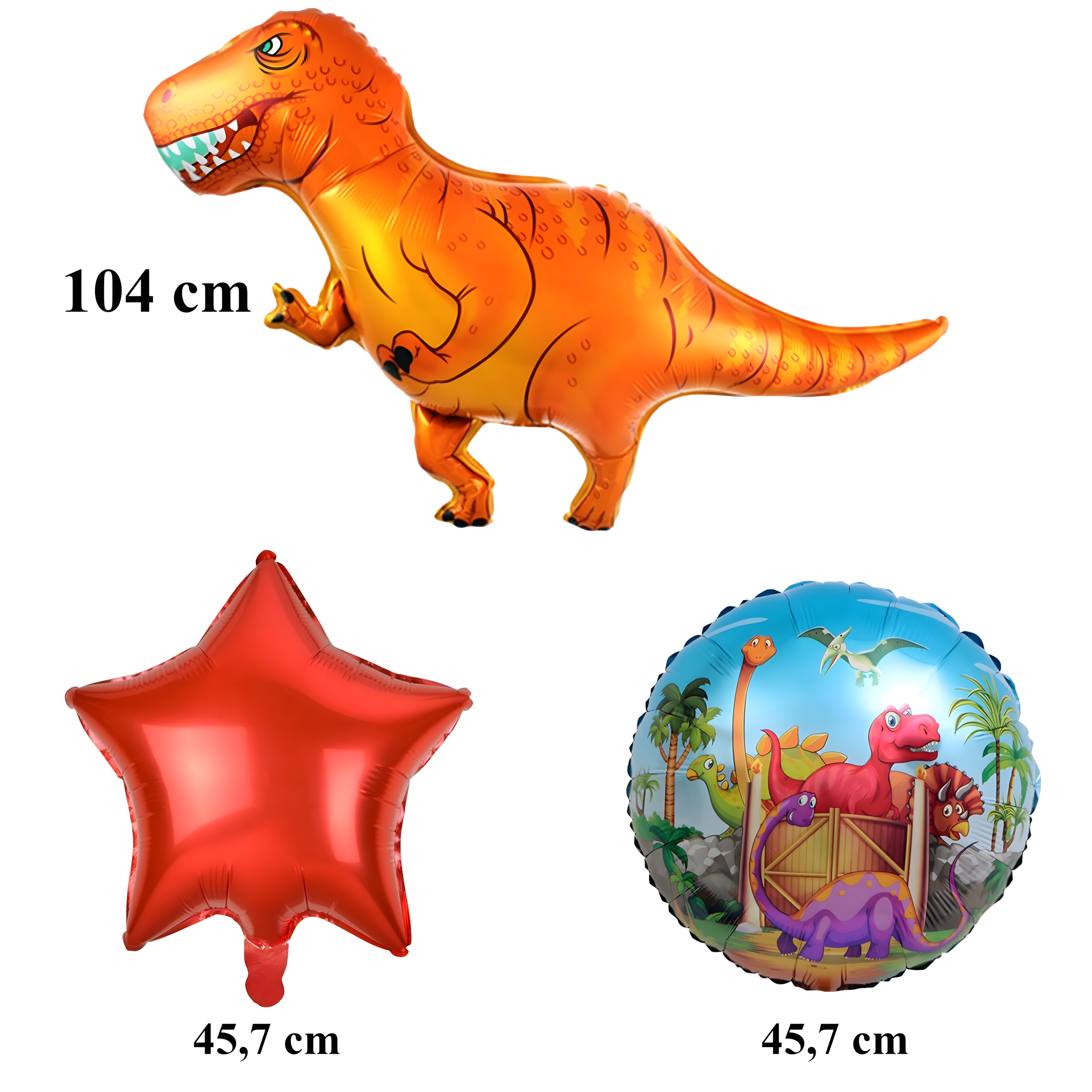 Dinosauruste sünnipäevalõhupallide komplekt sünnipäevadeks ja sünnipäevapidudeks 5 tk